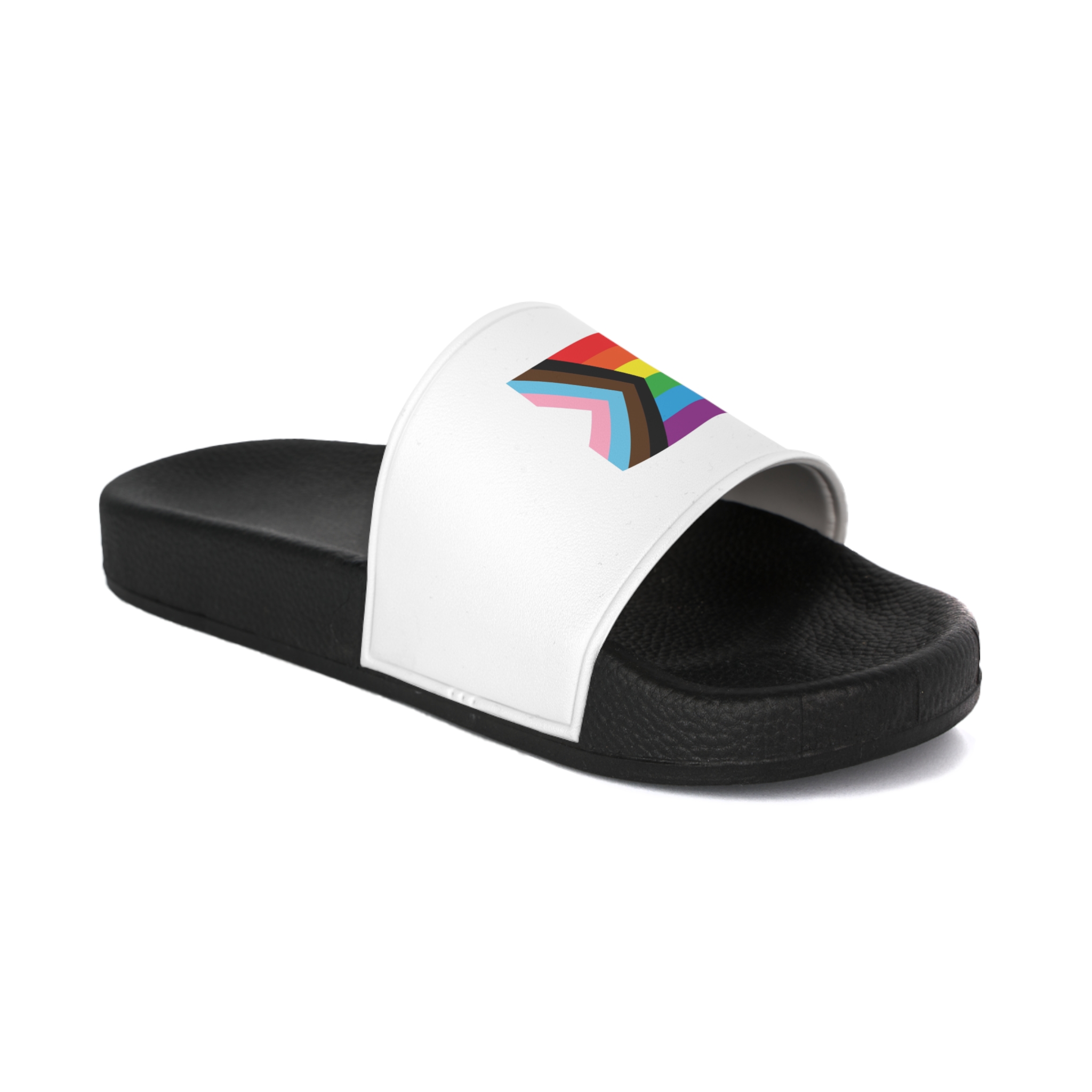 Vector Flat Cartoon New Lgbt Lgbtq Rainbow Flag Mens Slide Sandals - Image 2