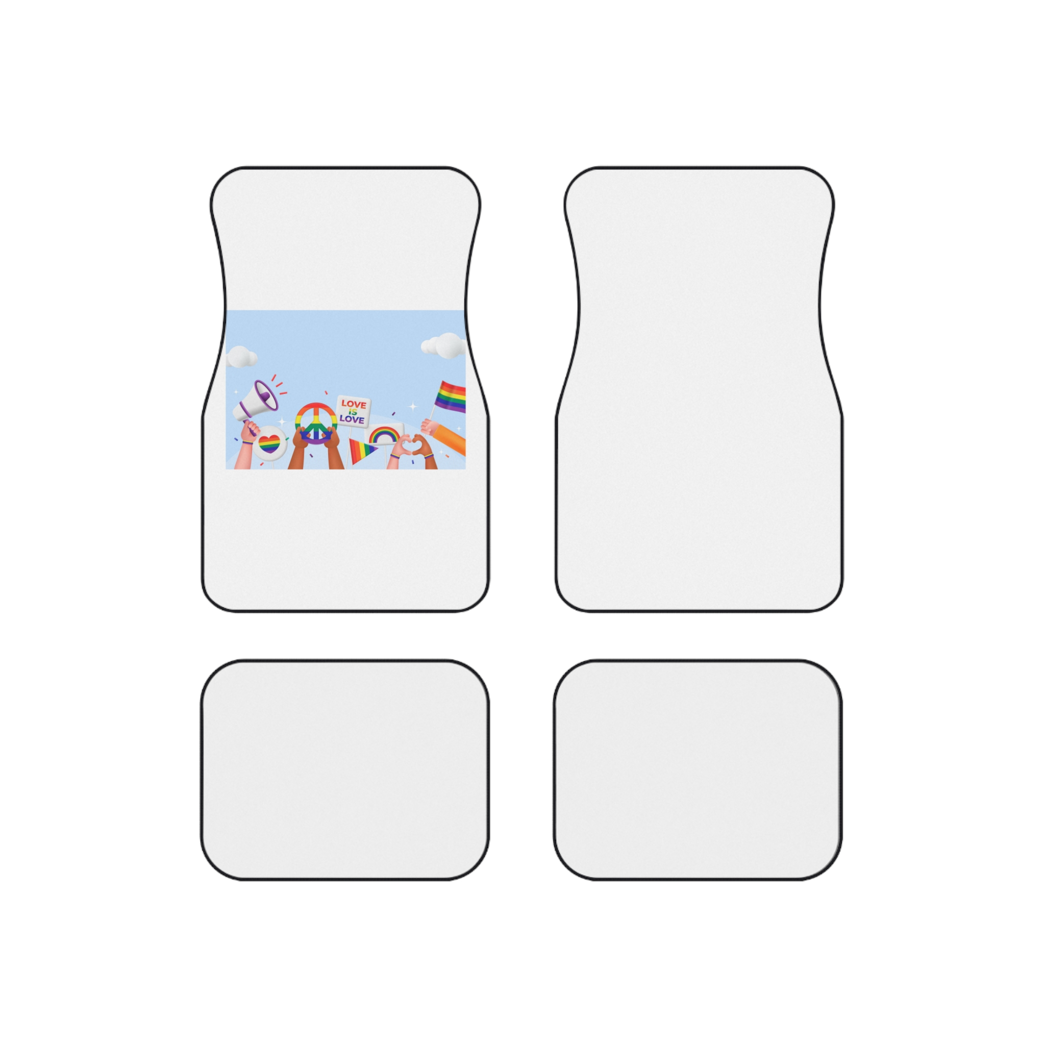 Realistic Background Pride Month Celebration Car Mats Set Of 4