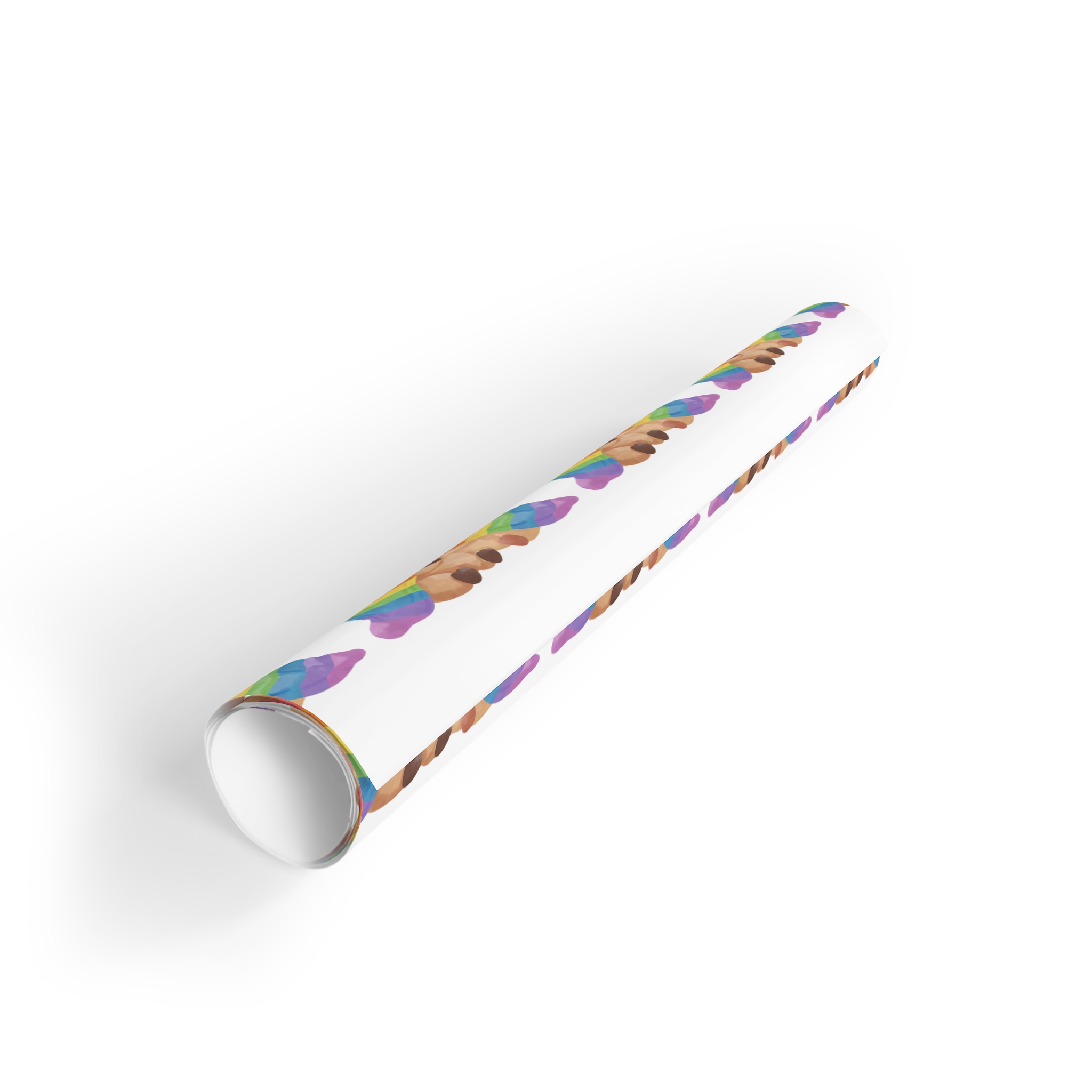 Two Capybaras Embracing Rainbow Blanket Illustration Gift Wrapping Paper Rolls 1pc - Image 2