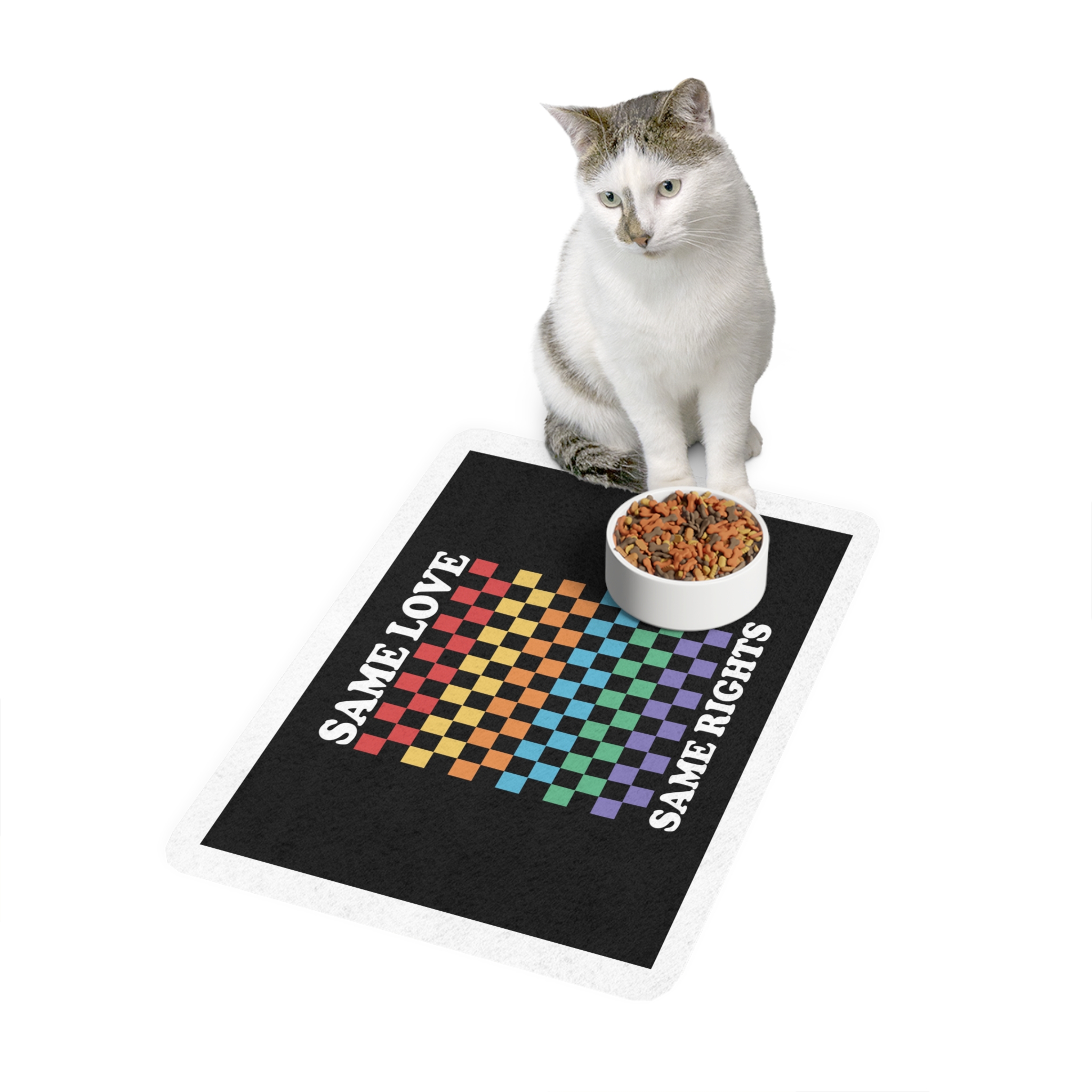 Pride Lgbt Gay Typography T Shirt Design Pet Food Mat 12x18 - Image 3