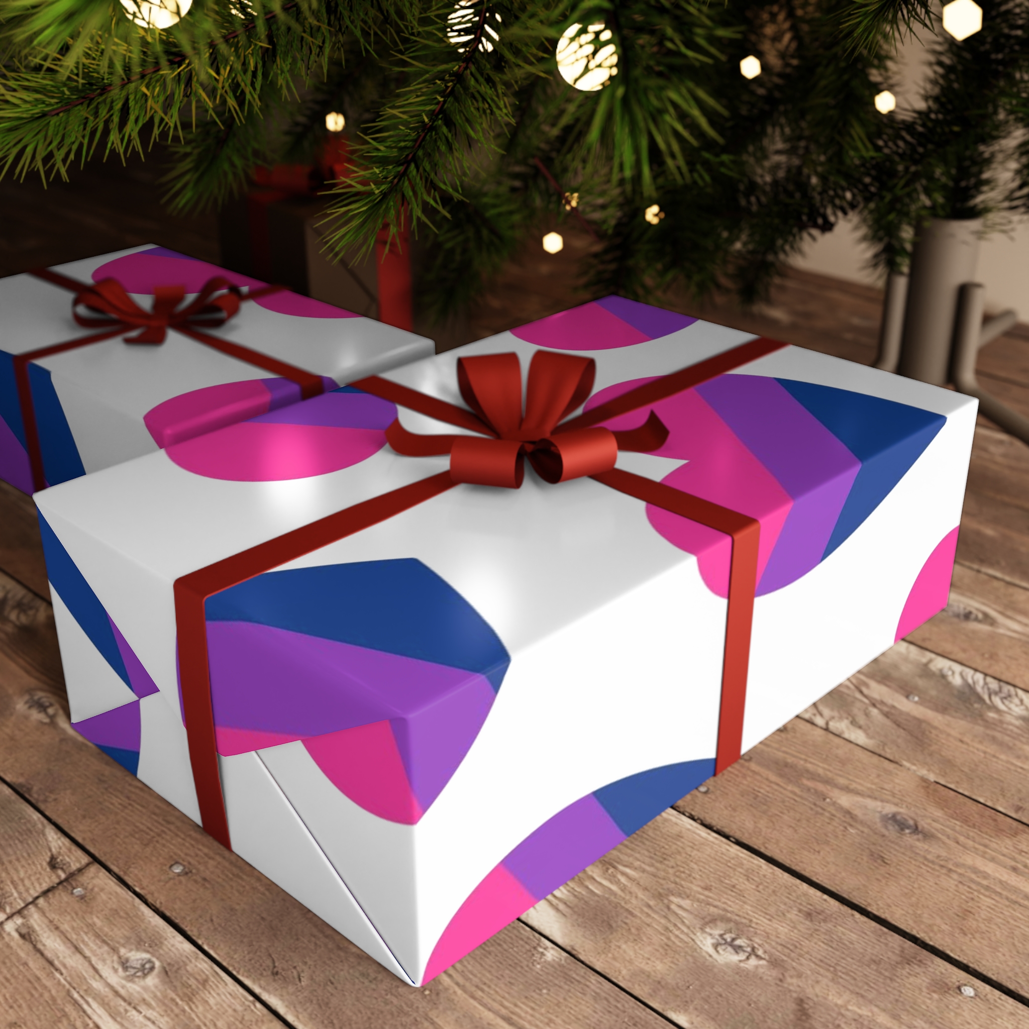 Vector Seamless Pattern Bisexual Flag Heart Gift Wrapping Paper Sheets 1pc - Image 6