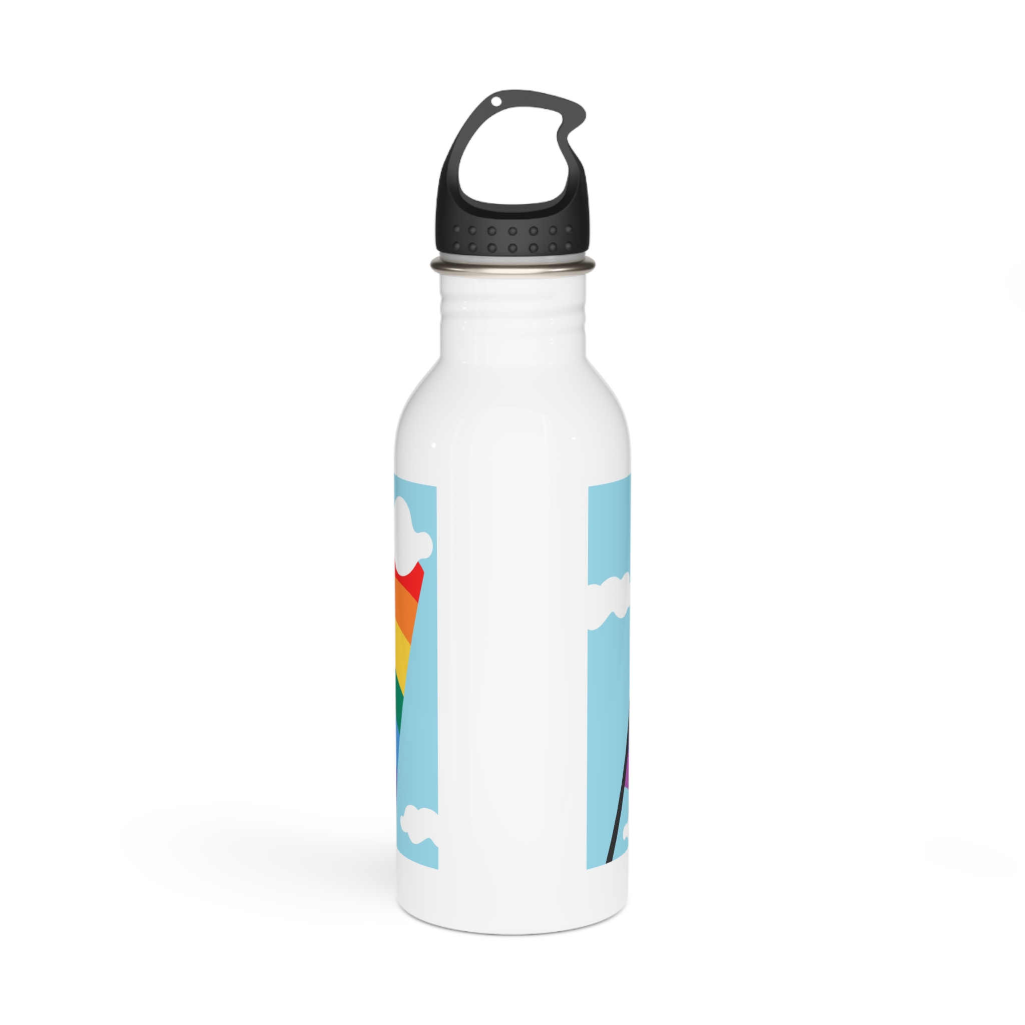 Rainbow Flag Banner Template Lgbtq Rights Stainless Steel Water Bottle - Image 3
