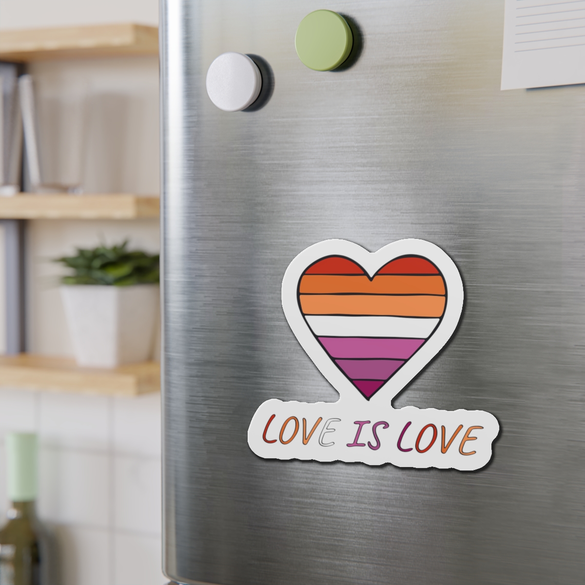 Colorful Heart Shape Lesbian Pride Flag Happy Pride Day Lgbtqia Community Pride Month Vector Hand Drawn Doodle Posters Stickers Logo Cards(1) Die Cut Magnets - Image 15