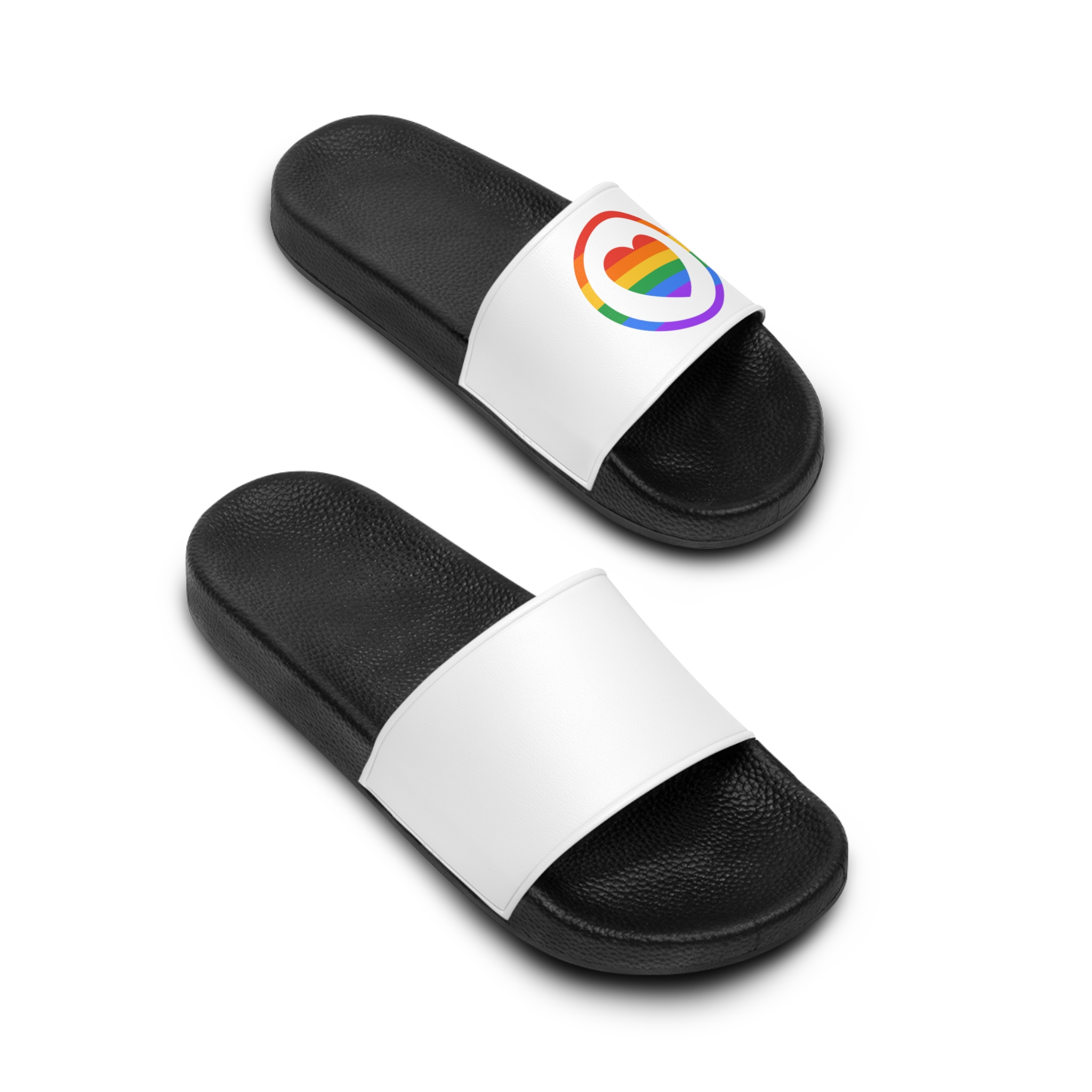 Lgbt Pride Month June Lesbian Gay Bisexual Transgender Lgbtq Flag Rainbow Vector (1) Mens Slide Sandals - Image 4