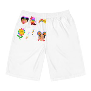 Flat Design Elements Collection Pride Month Celebration Mens Board Shorts Aop
