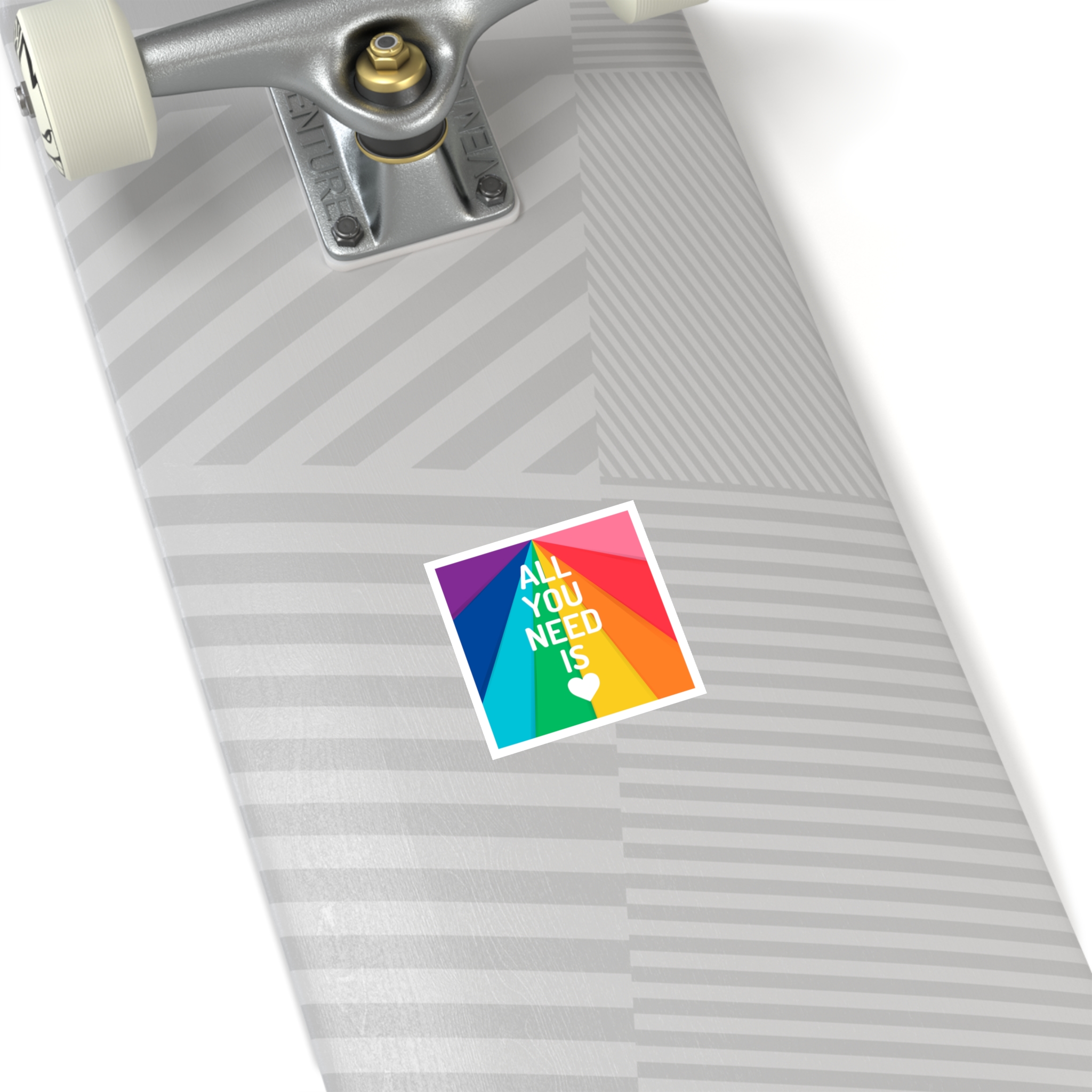 Rainbow Colored Background With All You Need Is Love Concept Pride Month Laminate Stickers Square - Image 12