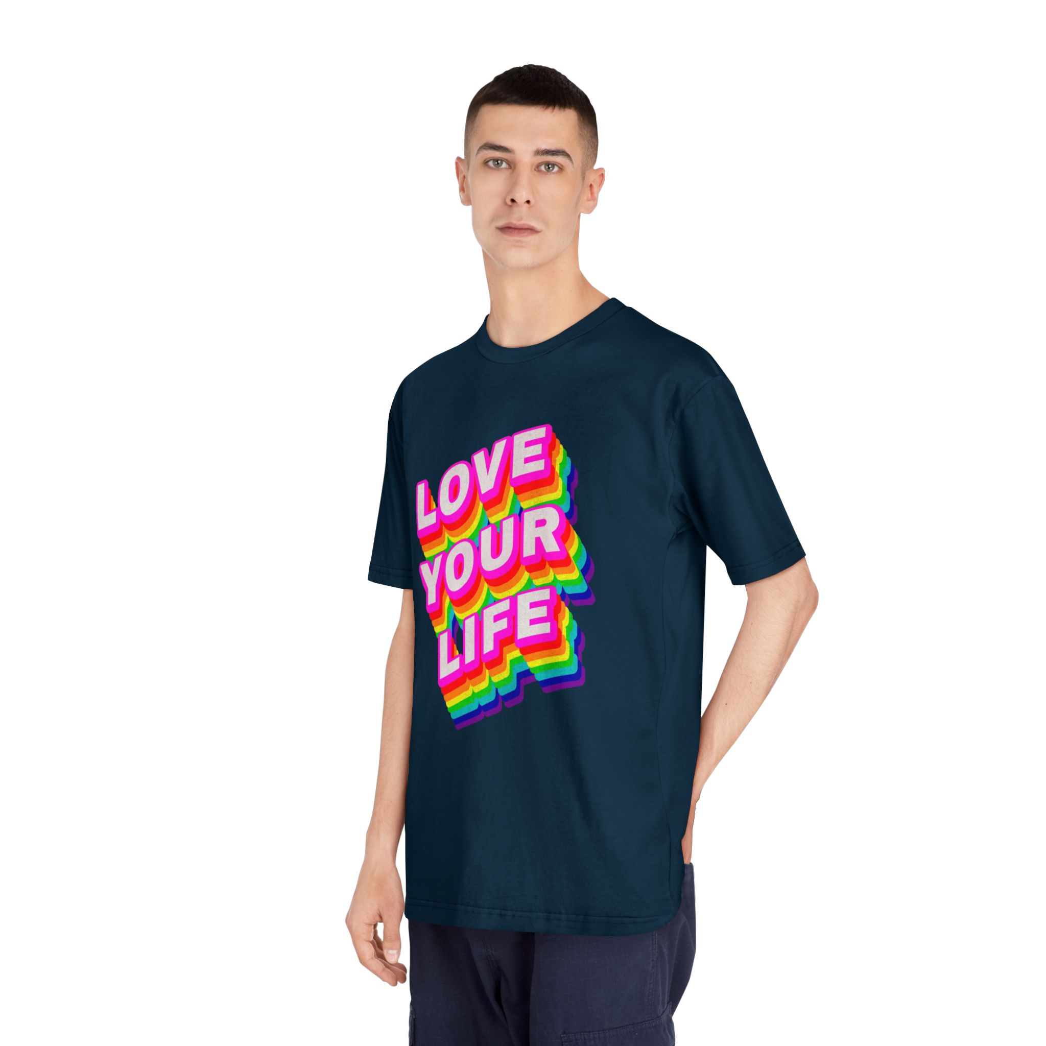 Rainbow Word Love Your Life Typography Design Element - Unisex Classic Crewneck T Shirt - Image 20