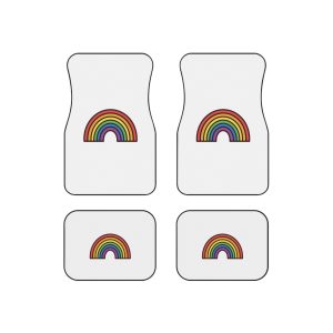Rainbow Icon Colorful Arch Symbolizing Hope Pride Car Mats Set Of 4