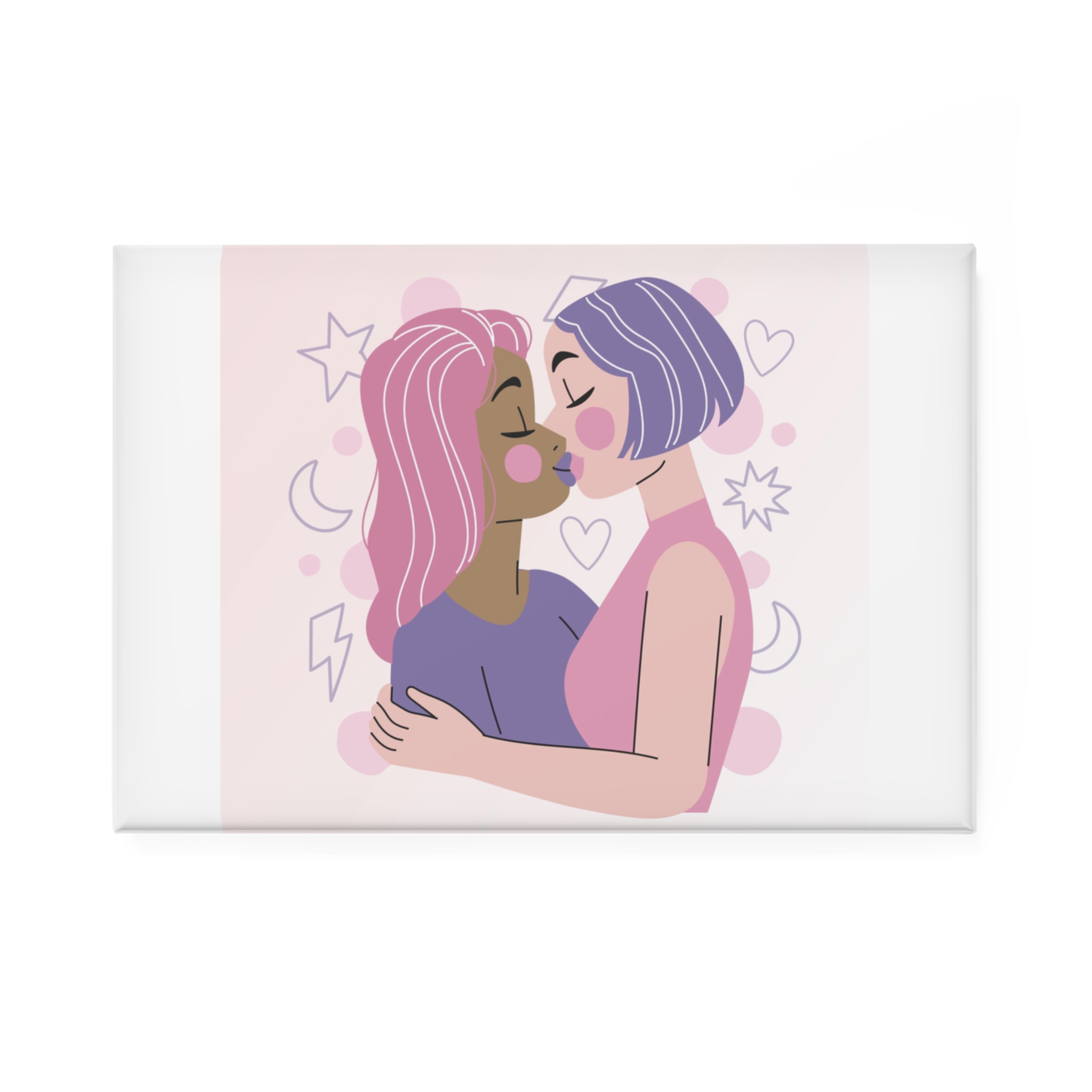 Lesbian Pride Design 5F97CF Button Magnet Rectangle 1 And 10 Pcs