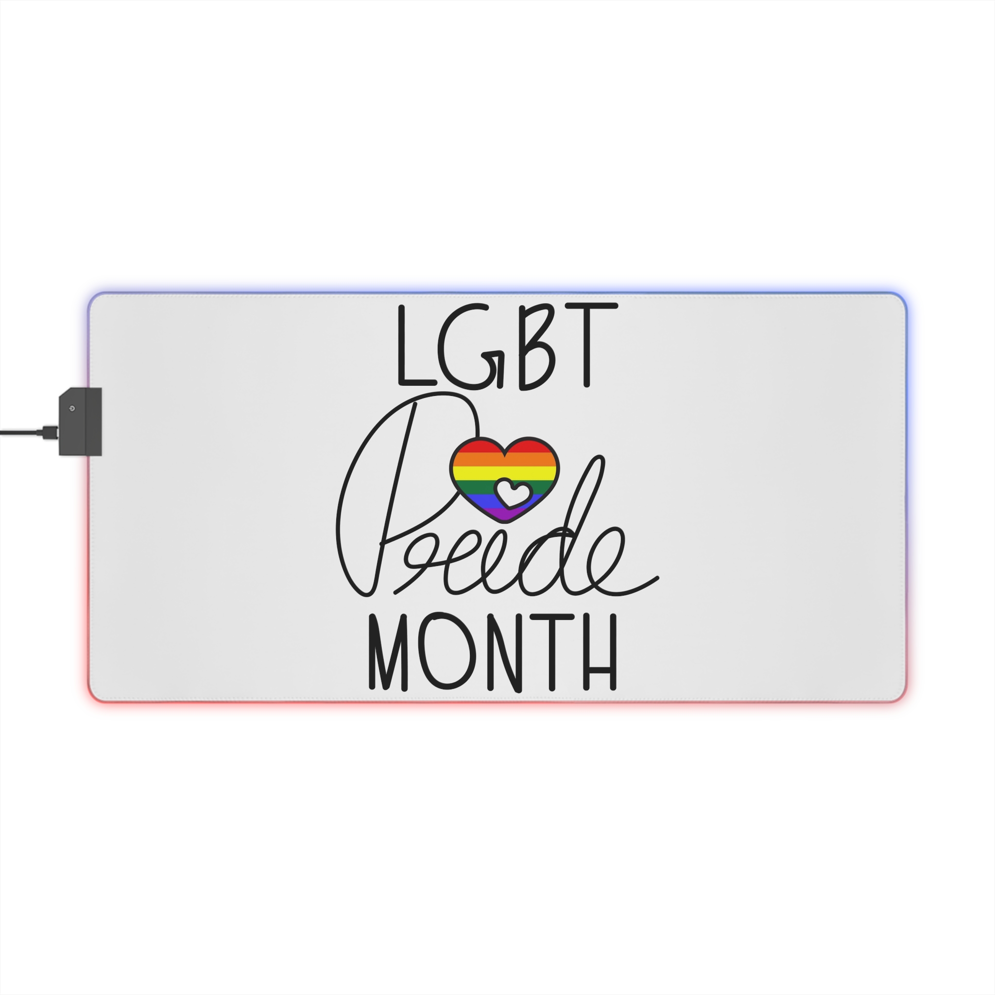 Vector Illustration Lgbt Pride Month Hand Written Calligraphy Transparent Background - Led Gaming Mouse Pad