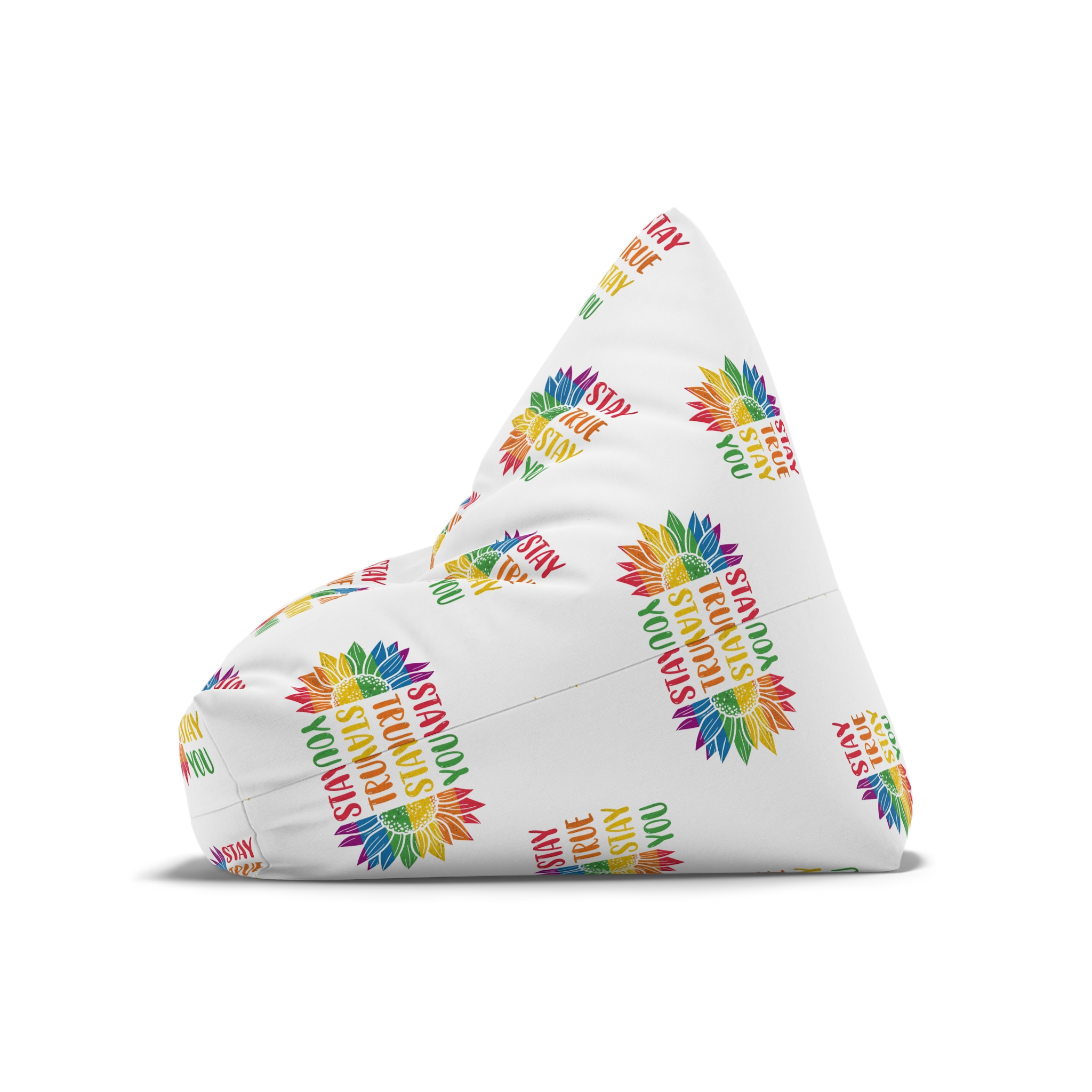 Sunflower Pride Rainbow Premium Vector T Shirt Bean Bag Chair Cover - Image 8
