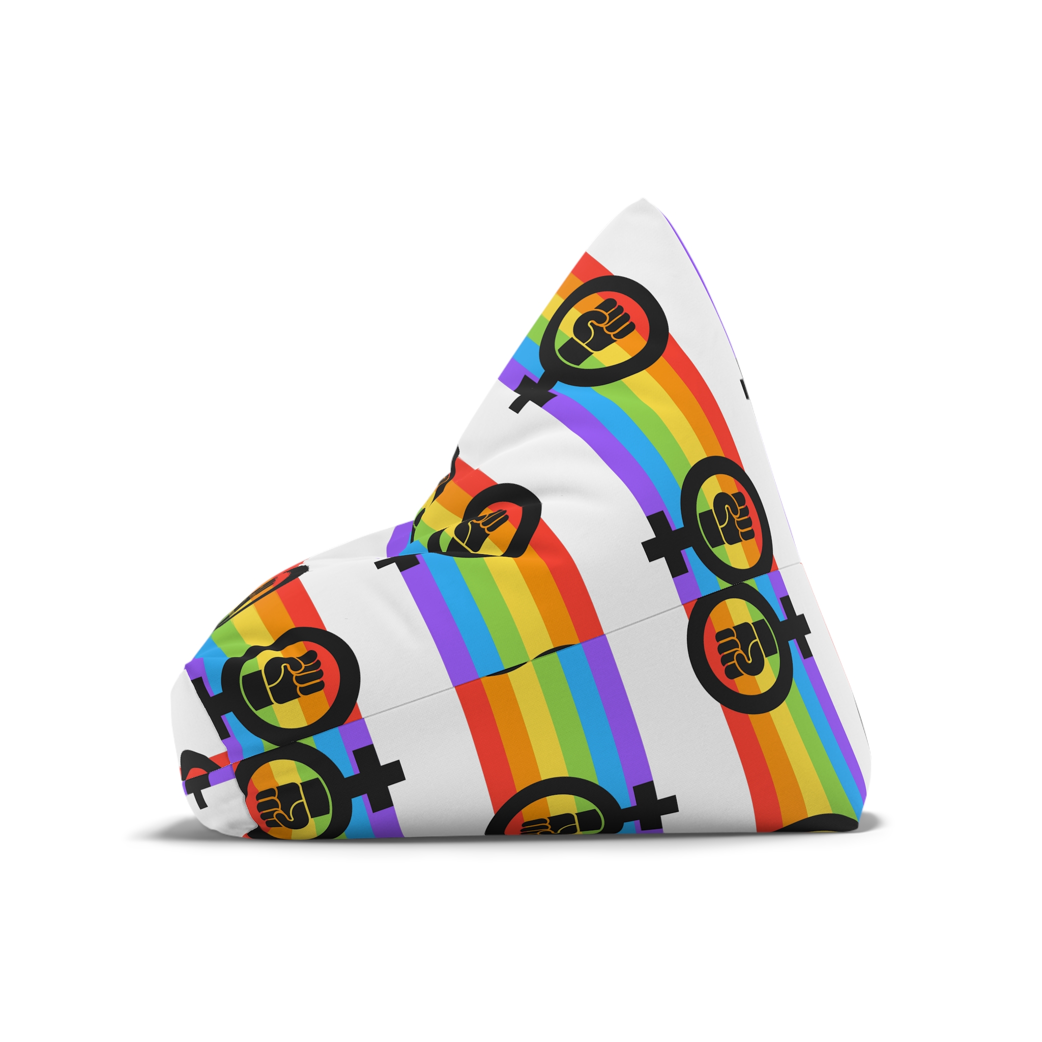 Flat Feminist Lgbt Flag Illustration Bean Bag Chair Cover - Image 8