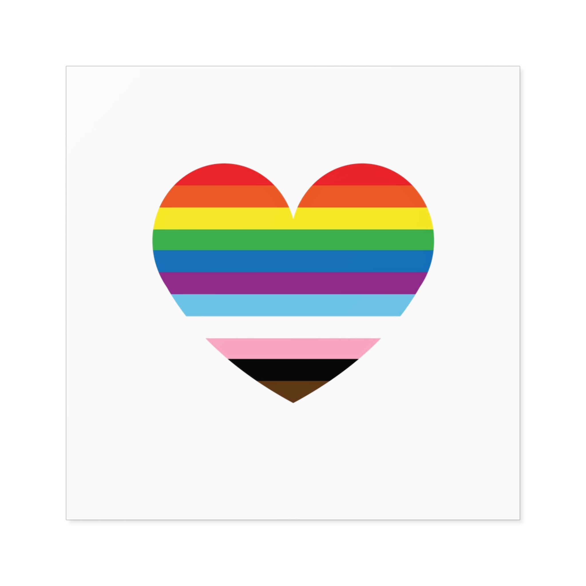 Progress Pride Flag Heart Symbol Love Inclusion Laminate Stickers Square - Image 21