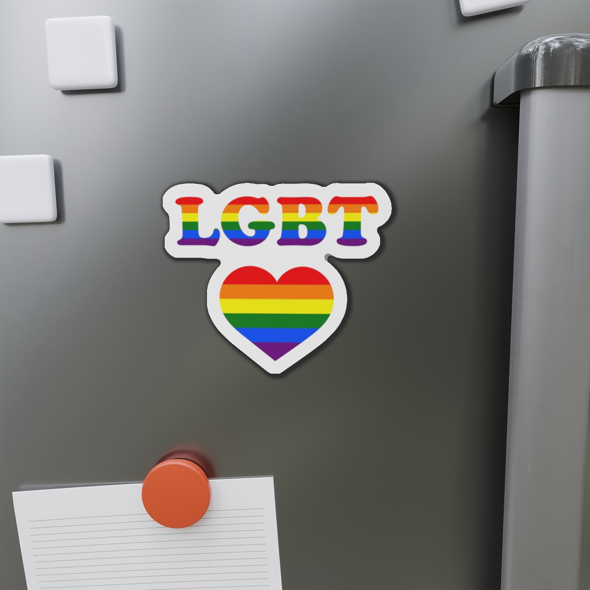 Vector Symbolism Lgbt Community Rainbow Colors Lgbt Inscription Rainbow Heart Die Cut Magnets - Image 11