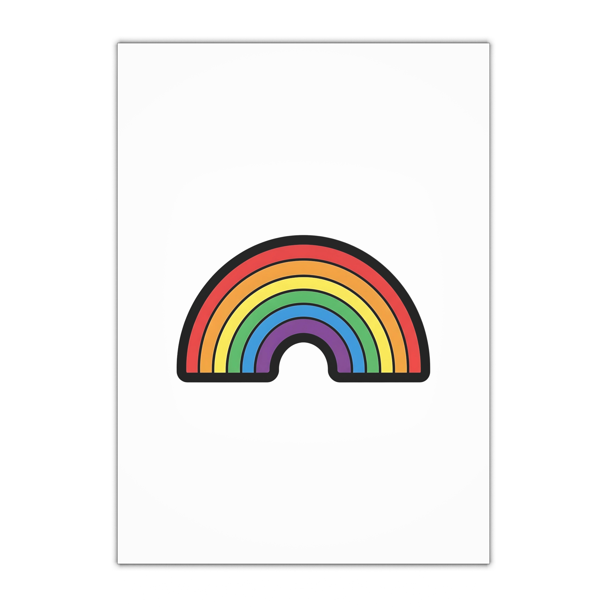 Colorful Rainbow Illustration White Background Gift Wrapping Paper Sheets 1pc