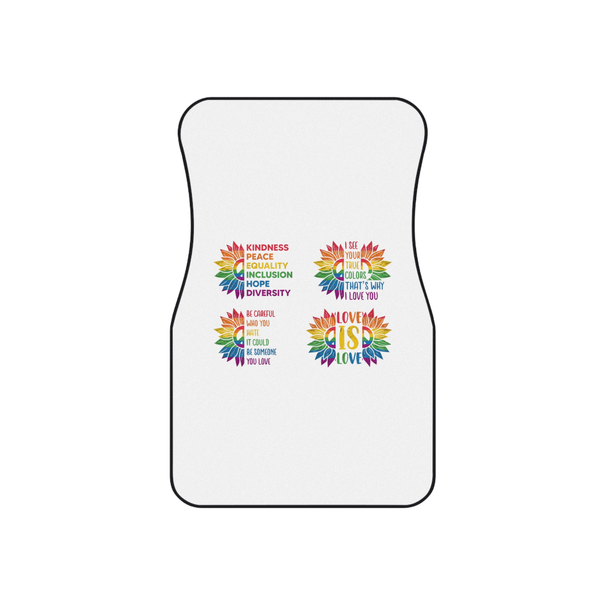 Sunflower Pride Gay Rainbow T Shirt Design Car Mats Set Of 4 - Image 2