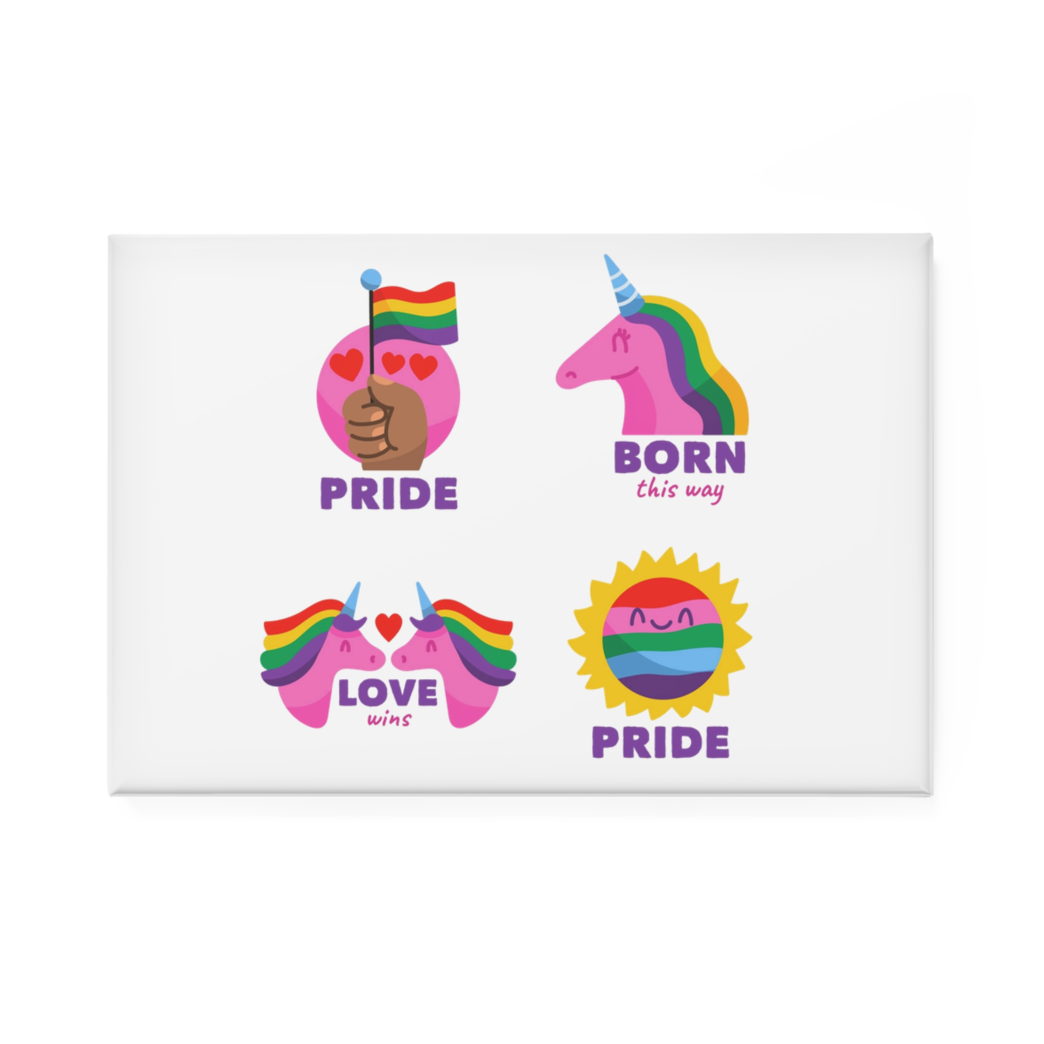 Illustrations Pride Day Badges Set Button Magnet Rectangle 1 And 10 Pcs - Image 5