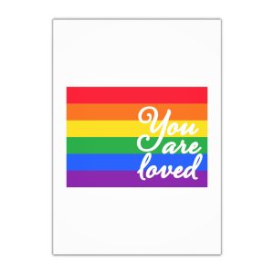You Are Loved Words Lgbt Pride Flag Background Gift Wrapping Paper Sheets 1pc