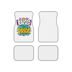 Raised With Pride Text Effect Car Mats Set Of 4