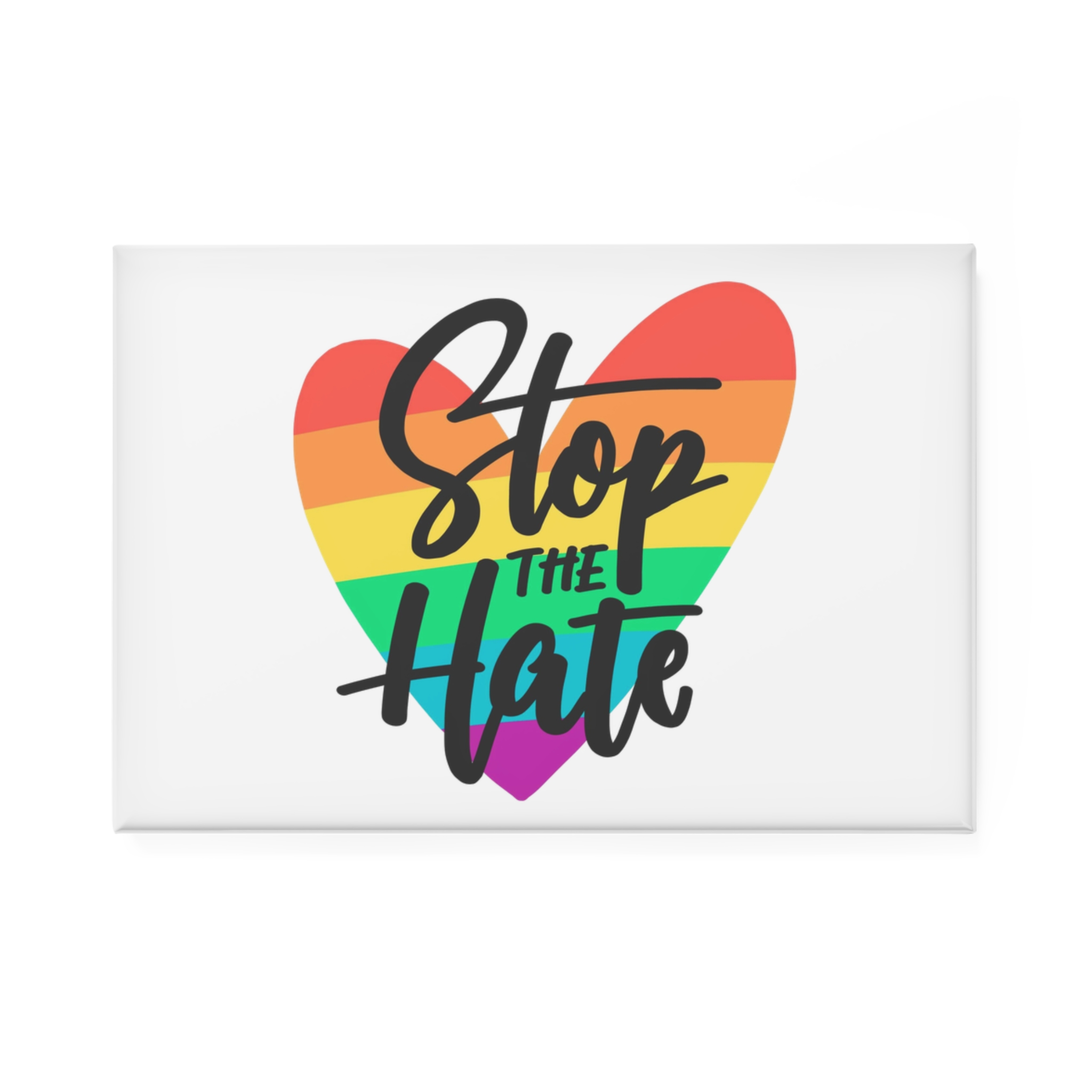 Pride Day Lettering Concept(1) Button Magnet Rectangle 1 And 10 Pcs