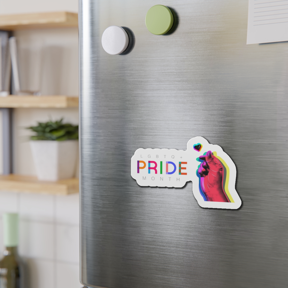 Pride Month Lgbtq Banner Gay Pride Month Rainbow Color Flat Design Hand Together Love Sign Typography Die Cut Magnets - Image 12