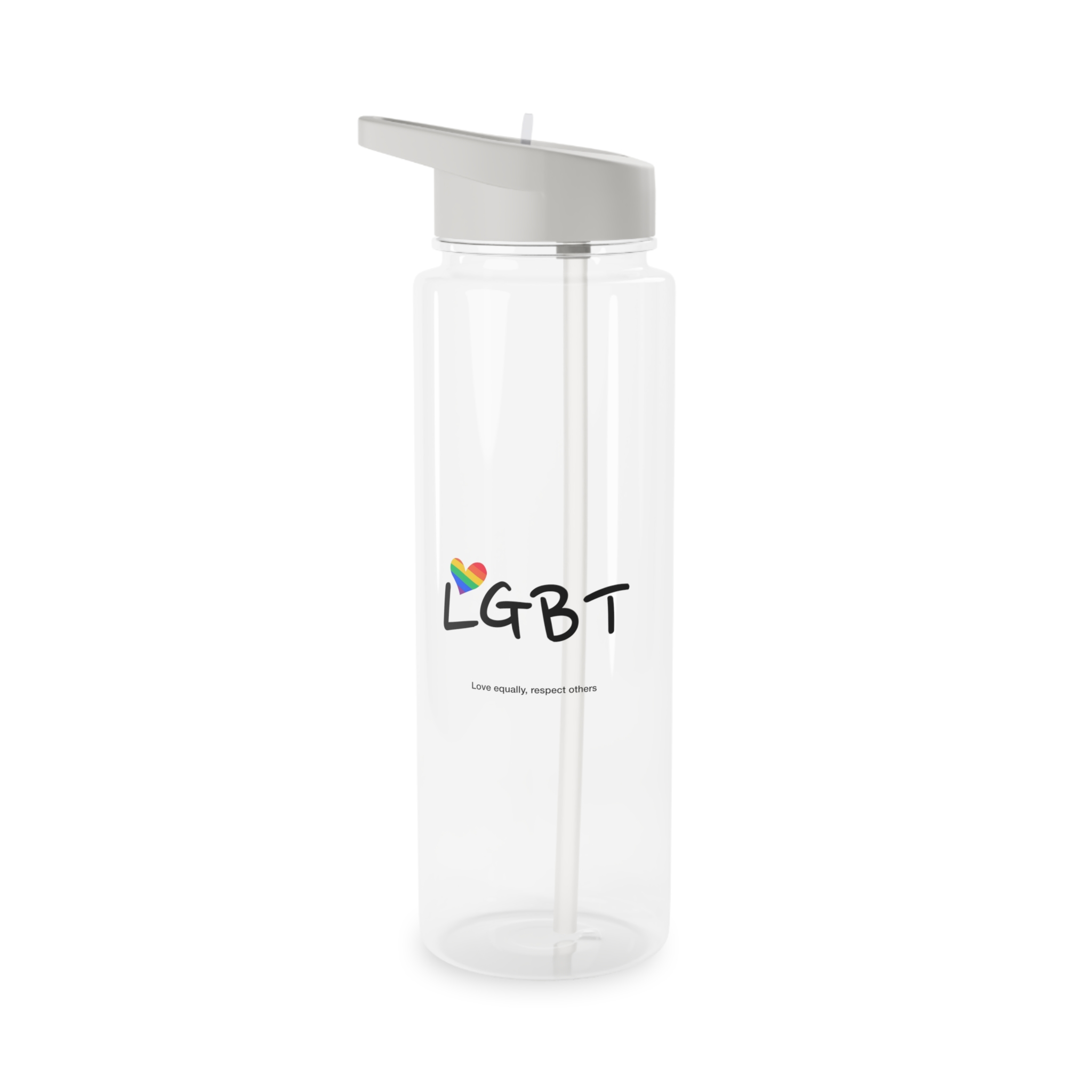 Love Letter Pride Rainbow Lettering Text Writing Pattern Freedom Love Heart Homo Colors Flag Parade(3) Tritan Water Bottle - Image 5