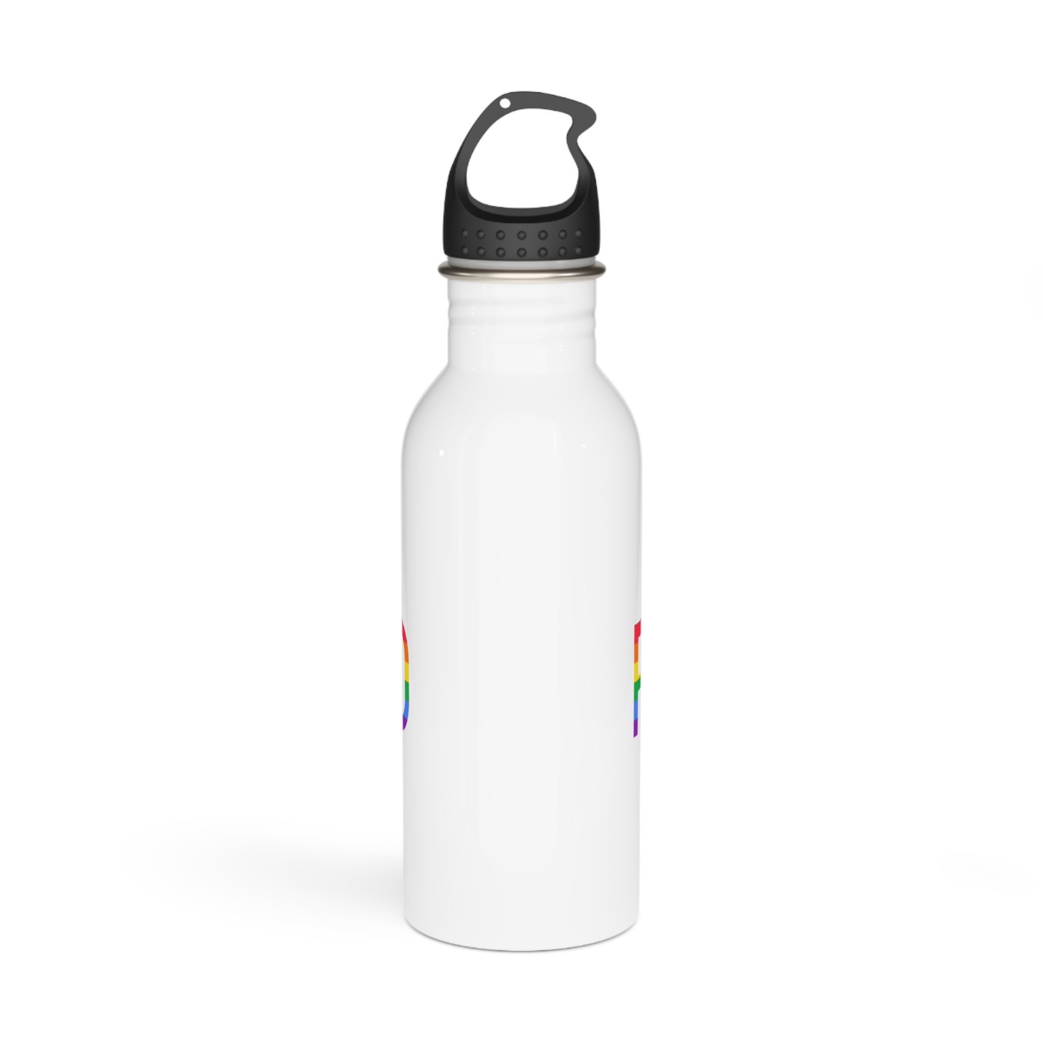 Proud Parent Letering Rainbow Colors Lgbt Flag Lgbt Parents Community Support Stainless Steel Water Bottle - Image 3
