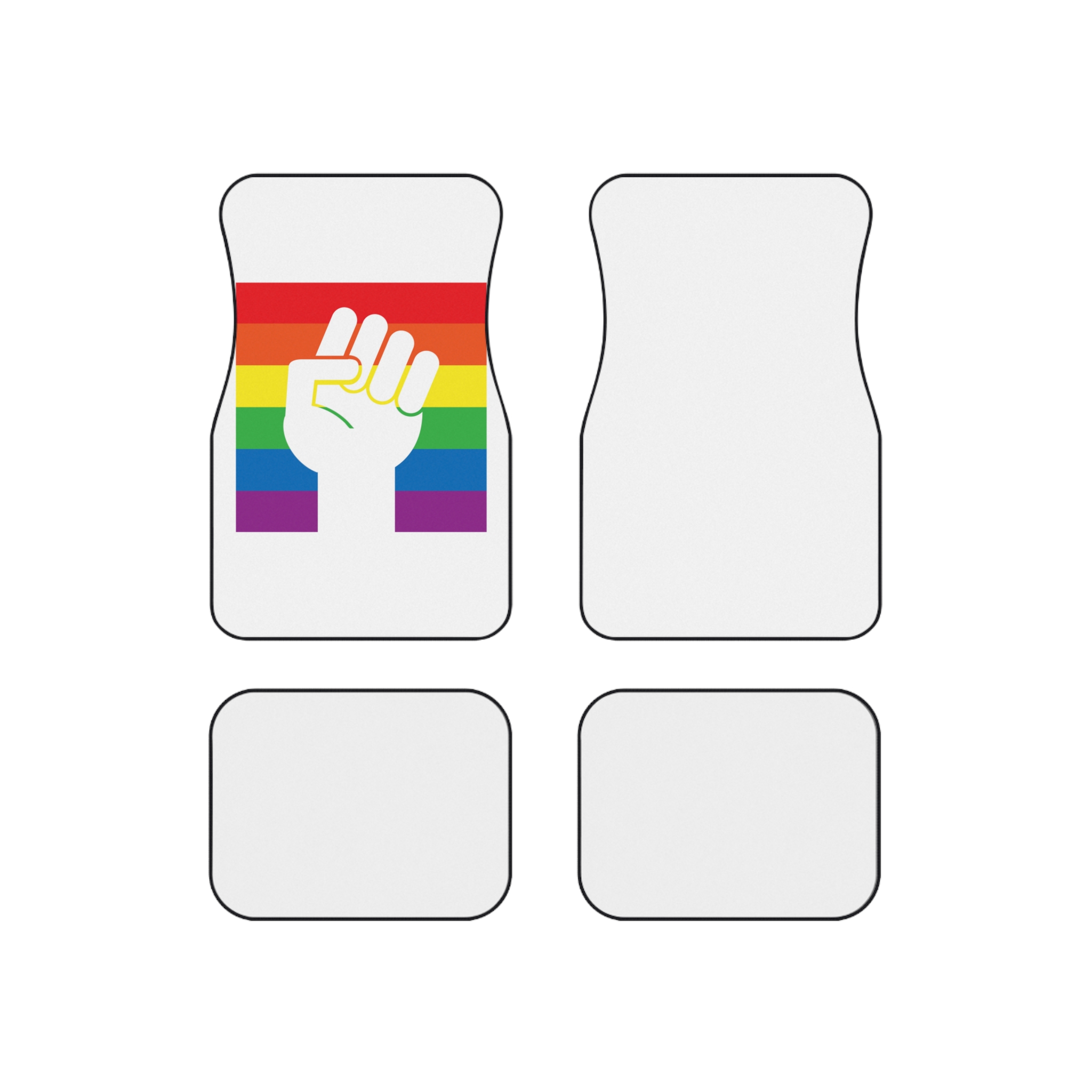 Lgbt Hand Flat Car Mats Set Of 4
