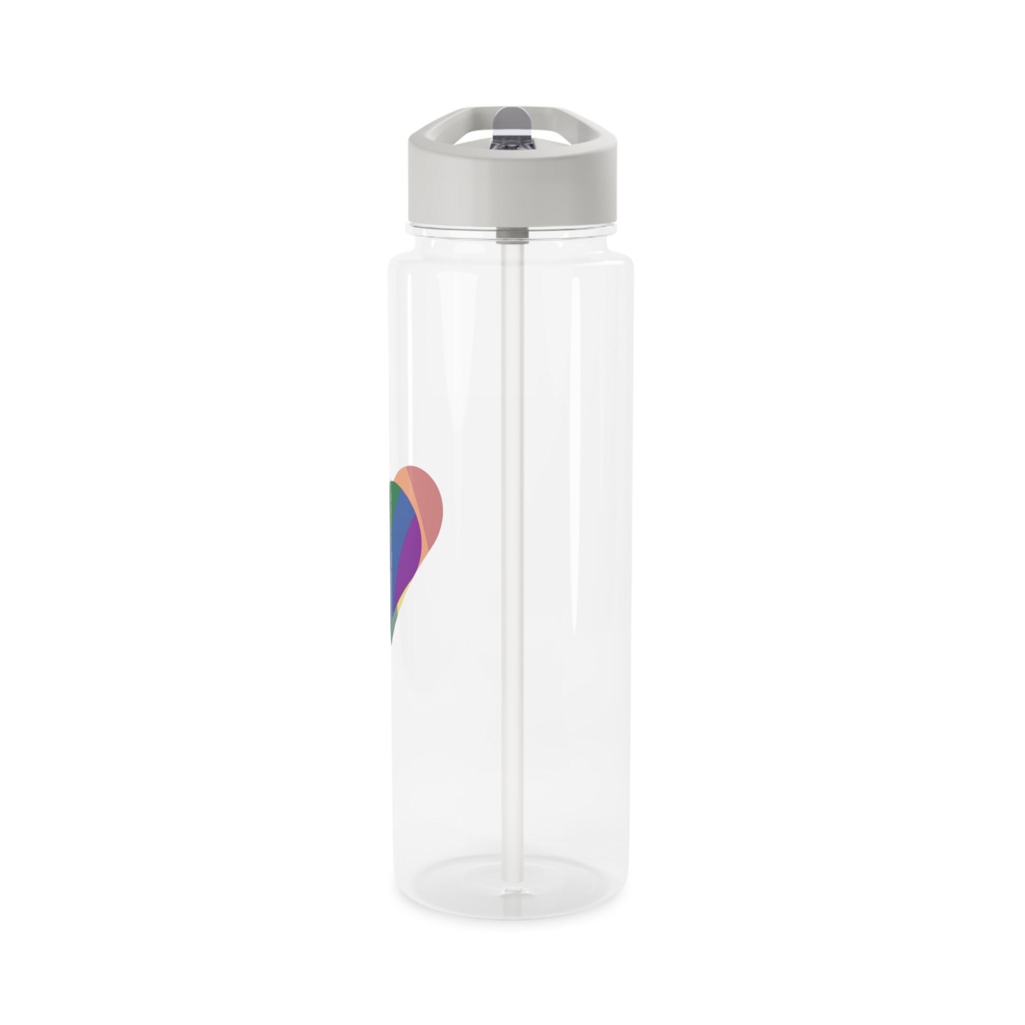 Minimalist Pride Heart Filled With Rainbow Colors Tritan Water Bottle - Image 7