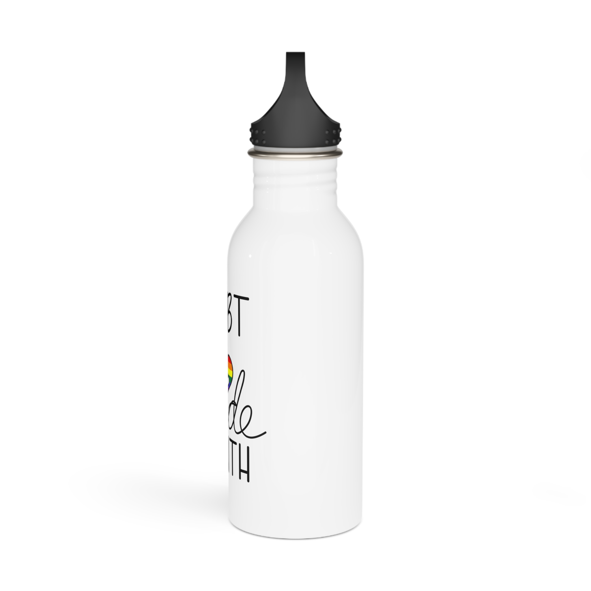Vector Illustration Lgbt Pride Month Hand Written Calligraphy Transparent Background Stainless Steel Water Bottle - Image 4