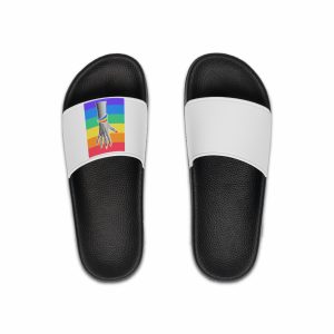Unity Diversity Halftone Lgbtq Hand Concept Mens Slide Sandals