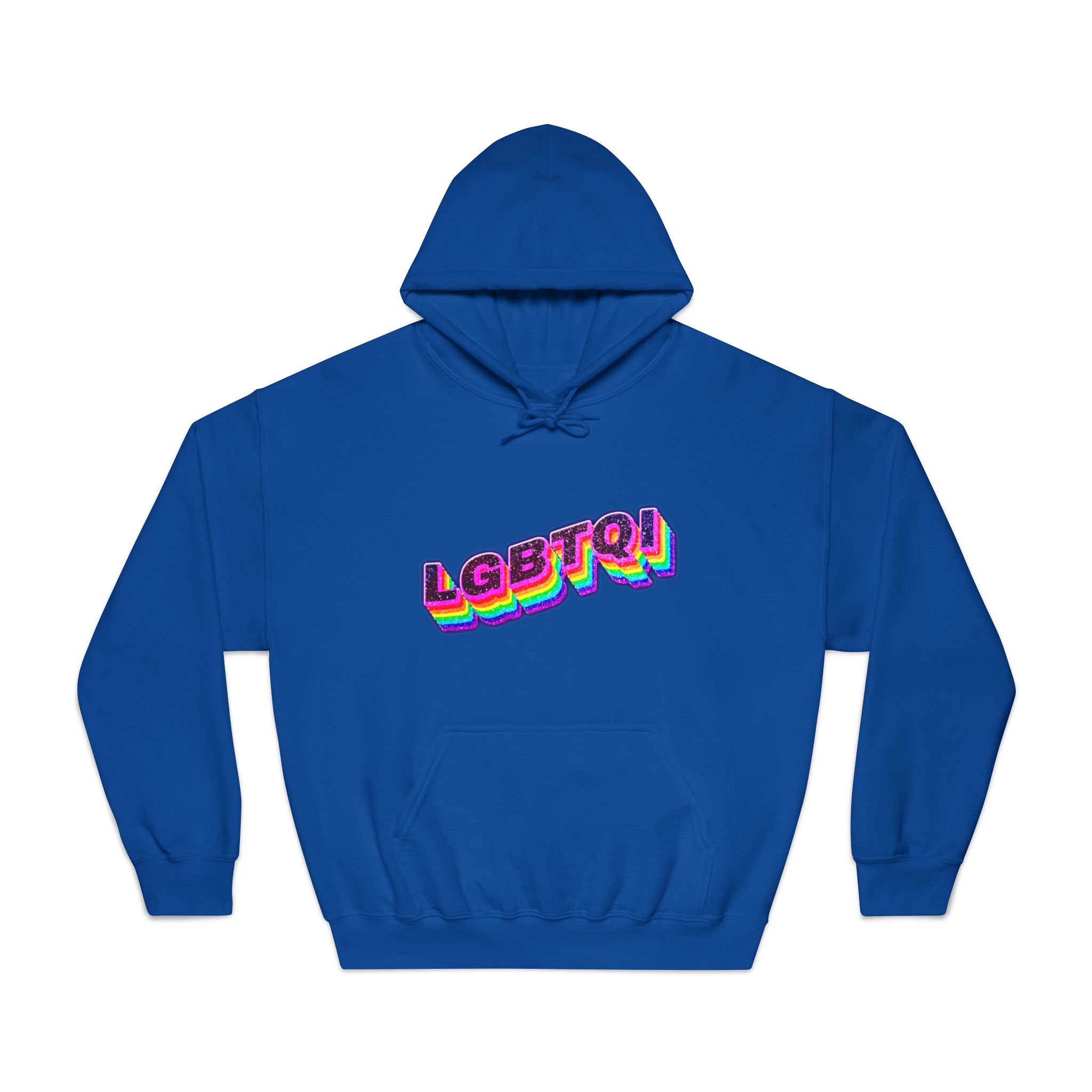 Lgbtqi 3d Word Glitch Png Unisex Dryblend Hooded Sweatshirt - Image 25