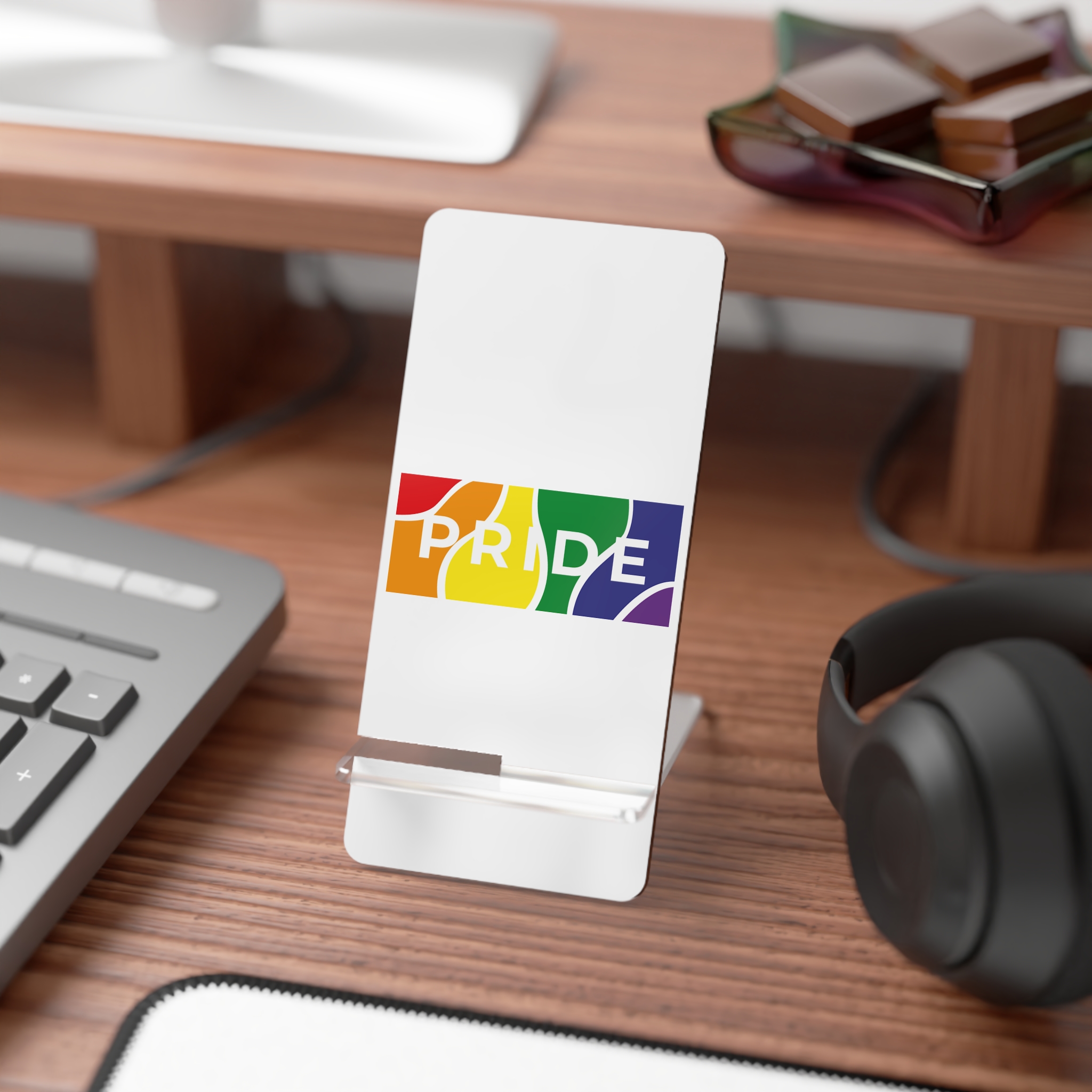 Gay Pride Month Colors Lgbtq Rainbow Background Tolerance Festival Mobile Display Stand For Smartphones - Image 3