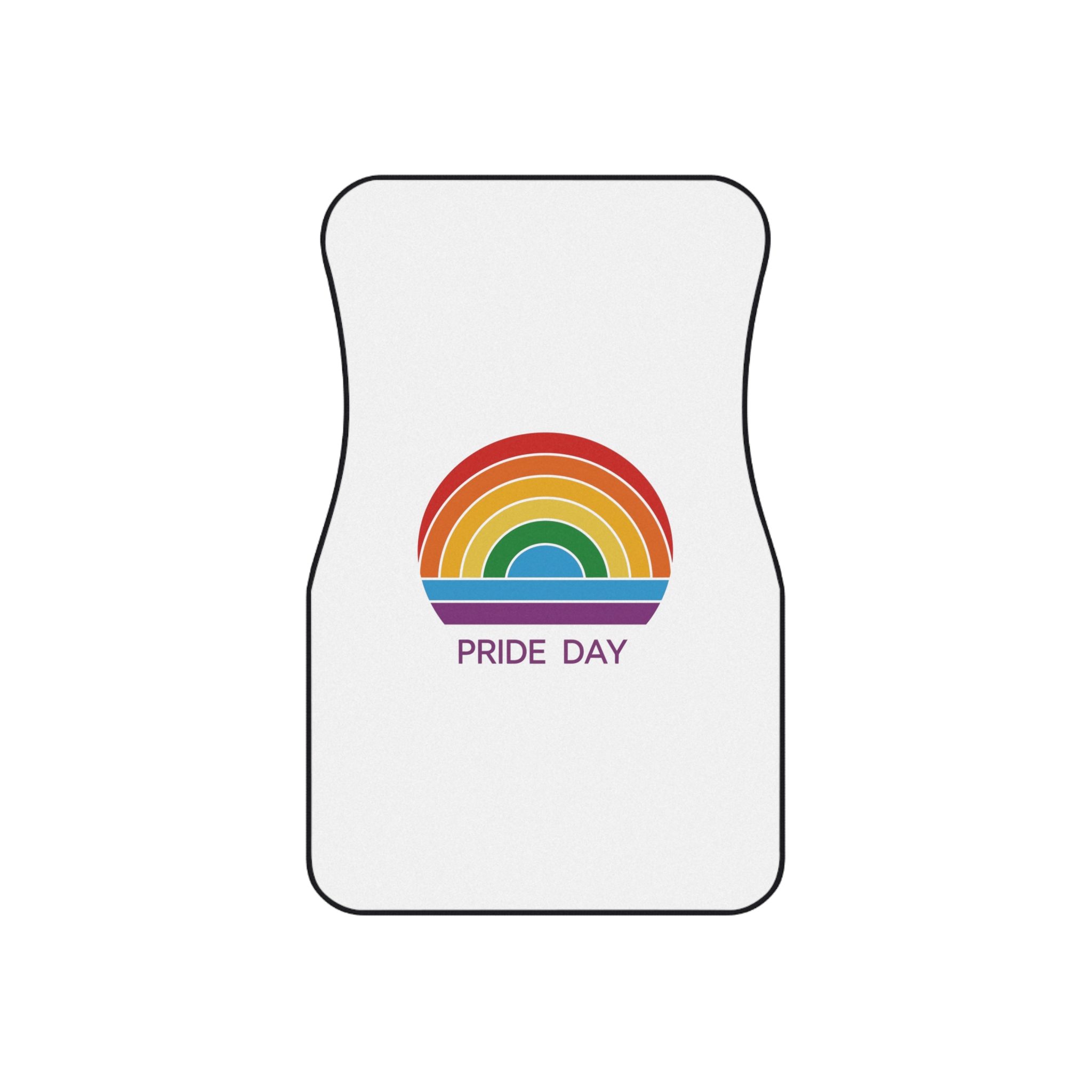 Rainbow Pride Day Celebration Logo With Multicolor Arches Text Lgbtq Support Equality Awareness Car Mats Set Of 4 - Image 2