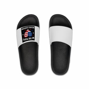 Womens We People Means Everyone American Flag Equal Rights Gift Vneck Mens Slide Sandals