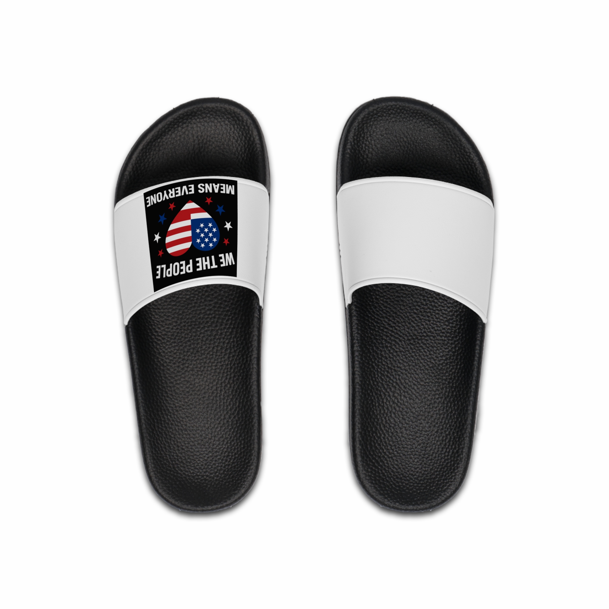 Womens We People Means Everyone American Flag Equal Rights Gift Vneck Mens Slide Sandals