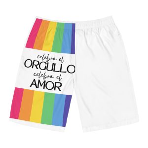 Happy Pride Month Rainbow Background Template Design Mens Board Shorts Aop
