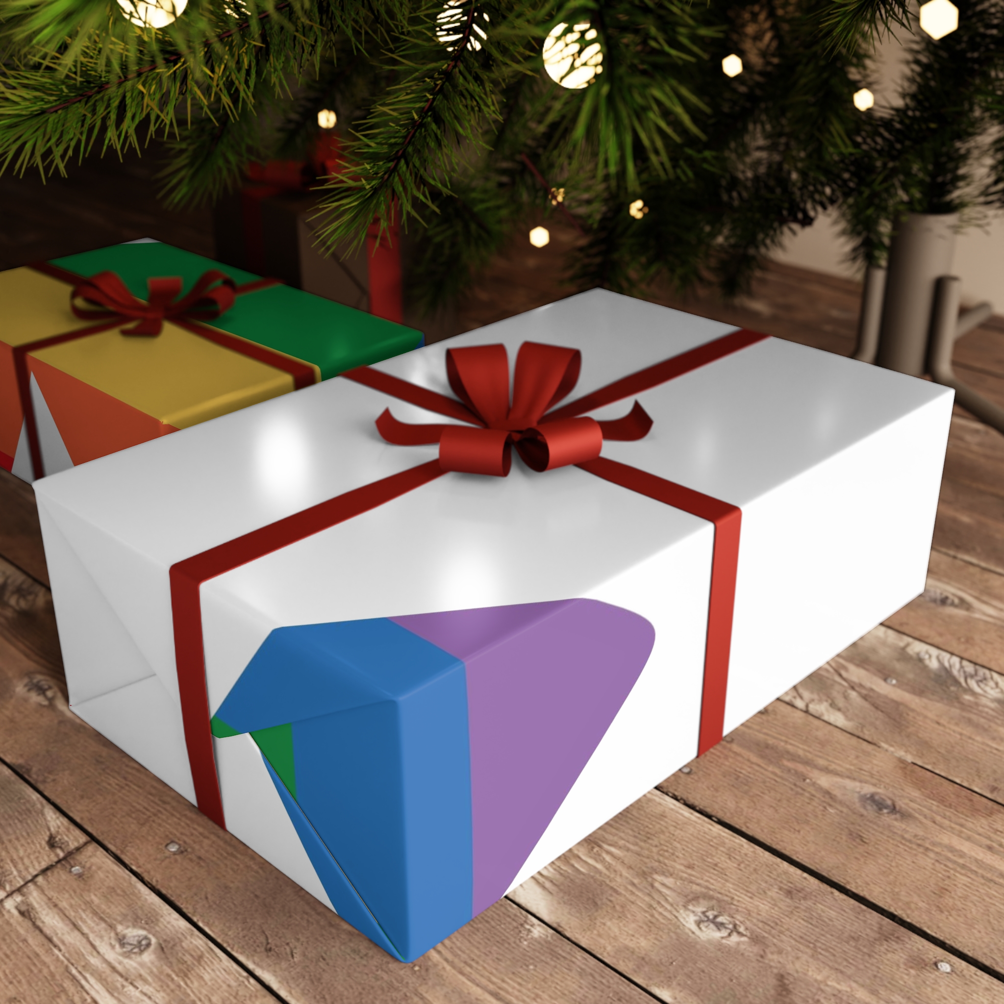 Vector Hand Drawn Lgbt Rainbow Flag Heart Gift Wrapping Paper Sheets 1pc - Image 3