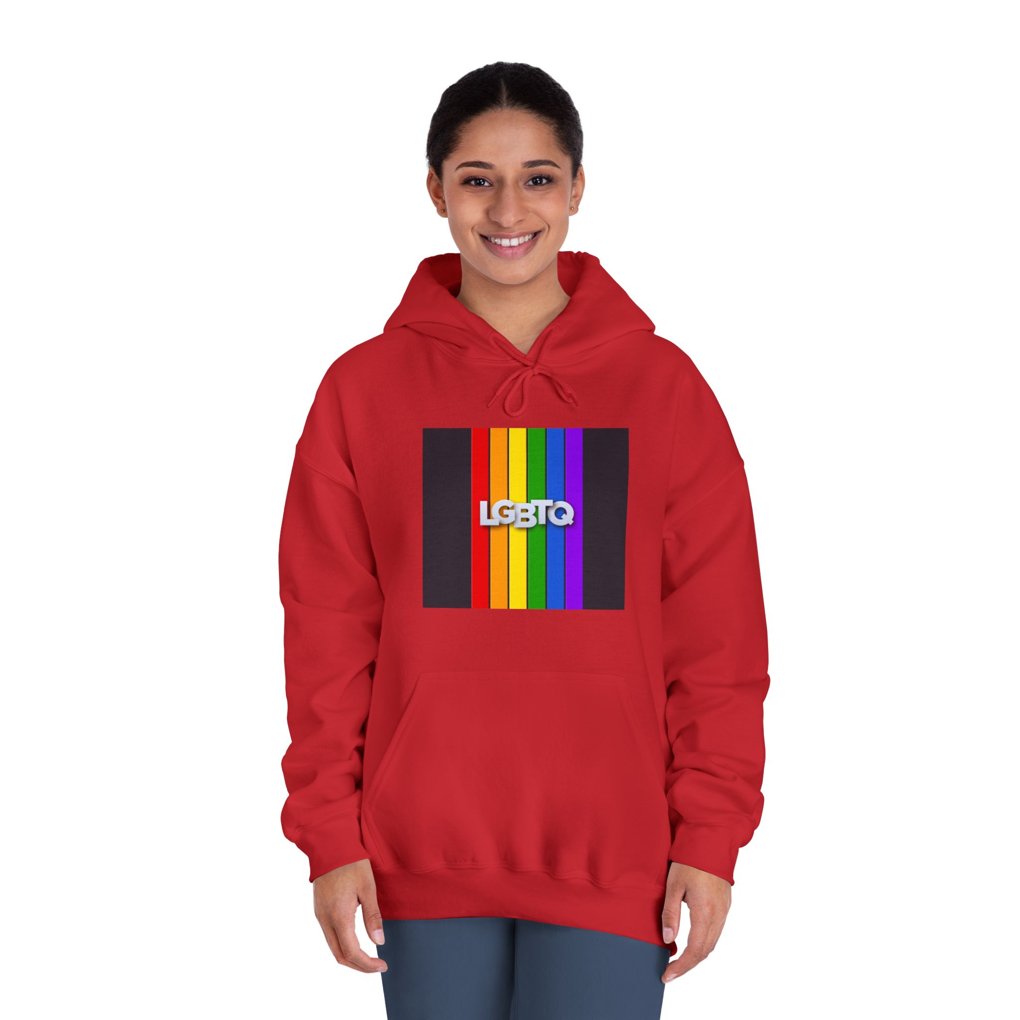 Lgbtq Paper Sign Rainbow Flag Unisex Dryblend Hooded Sweatshirt - Image 36