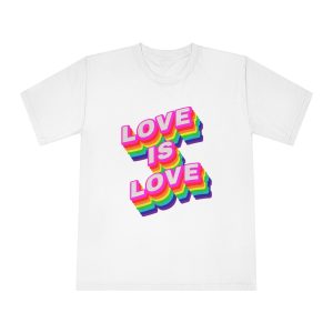 Rainbow Word Love Is Love Typography Design Element - Unisex Classic Crewneck T Shirt
