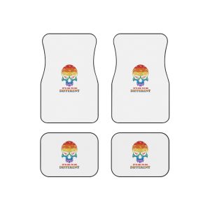 Skull Pride Rainbow Vintage Vector Premium T Shirt Car Mats Set Of 4