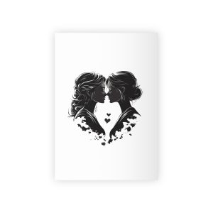 Two Women Kiss Lesbian Female Couple Together Lesbian Female Couple Kissing Homosexuality Lgbtq People Human Rights Freedom Vector Illustration Love Relationship Gift Wrapping Paper Rolls 1pc