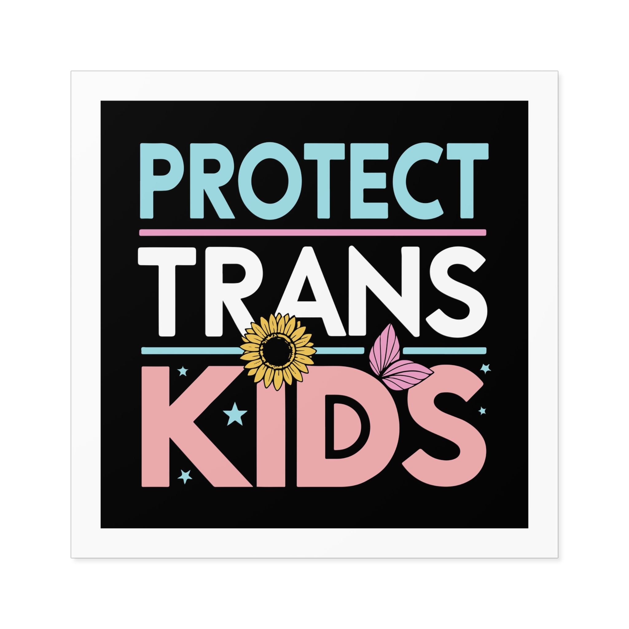 Protect Trans Kids Laminate Stickers Square - Image 41