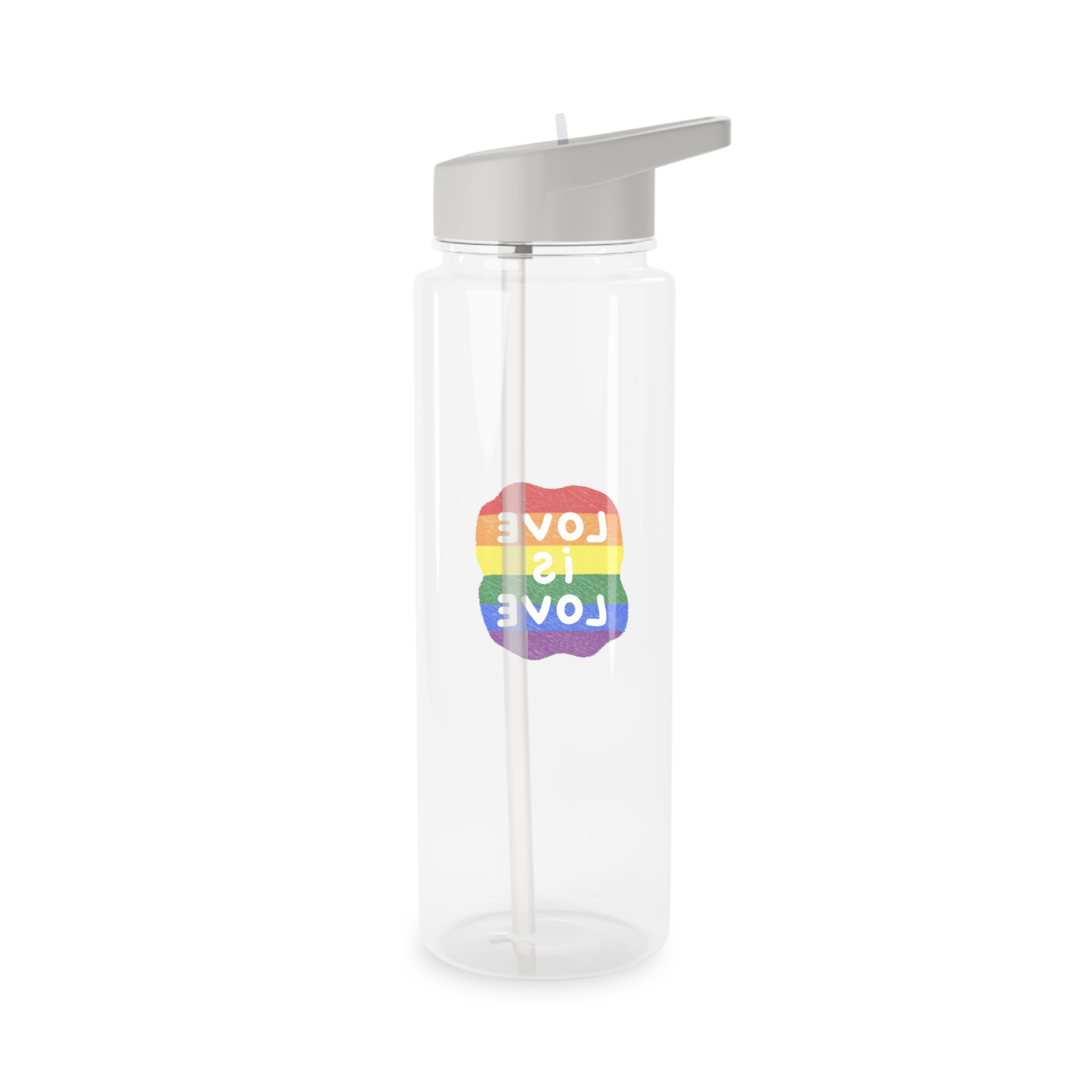 Love Is Love Lgbtq Pride Rainbow Poster Slogan Tritan Water Bottle - Image 6