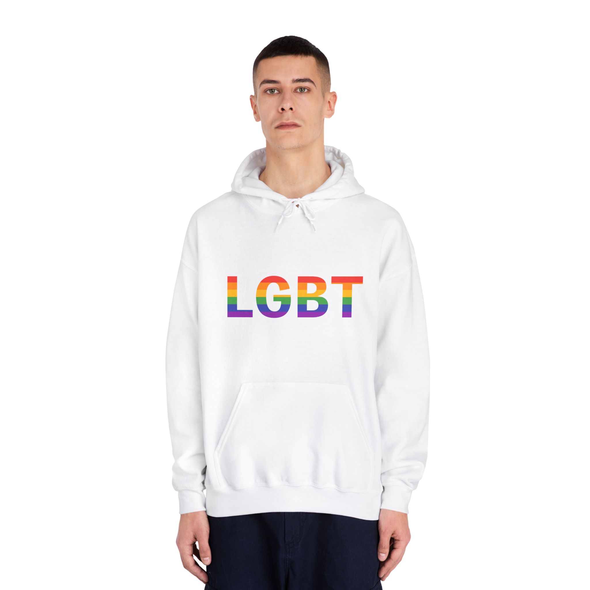 Lgbt Rainbow Colors Lgbt Logo Unisex Dryblend Hooded Sweatshirt - Image 3