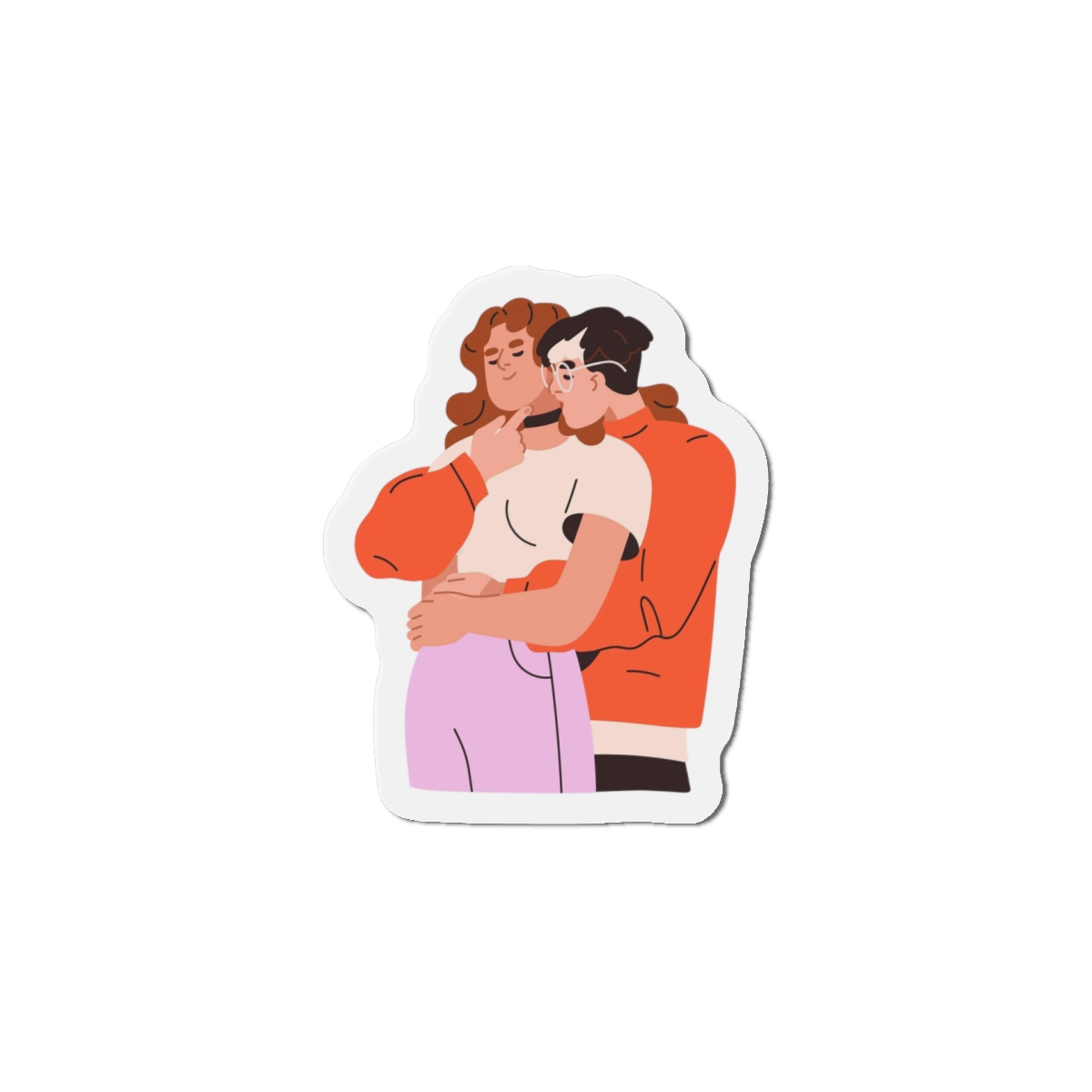 Lesbian Love Couple Girl Kissing Girlfriends Neck Female Lovers Passion Lgbt People Enamored Valentines Romantic Relationships Flat Graphic Vector Illustration Isolated White Background Die Cut... - Image 10