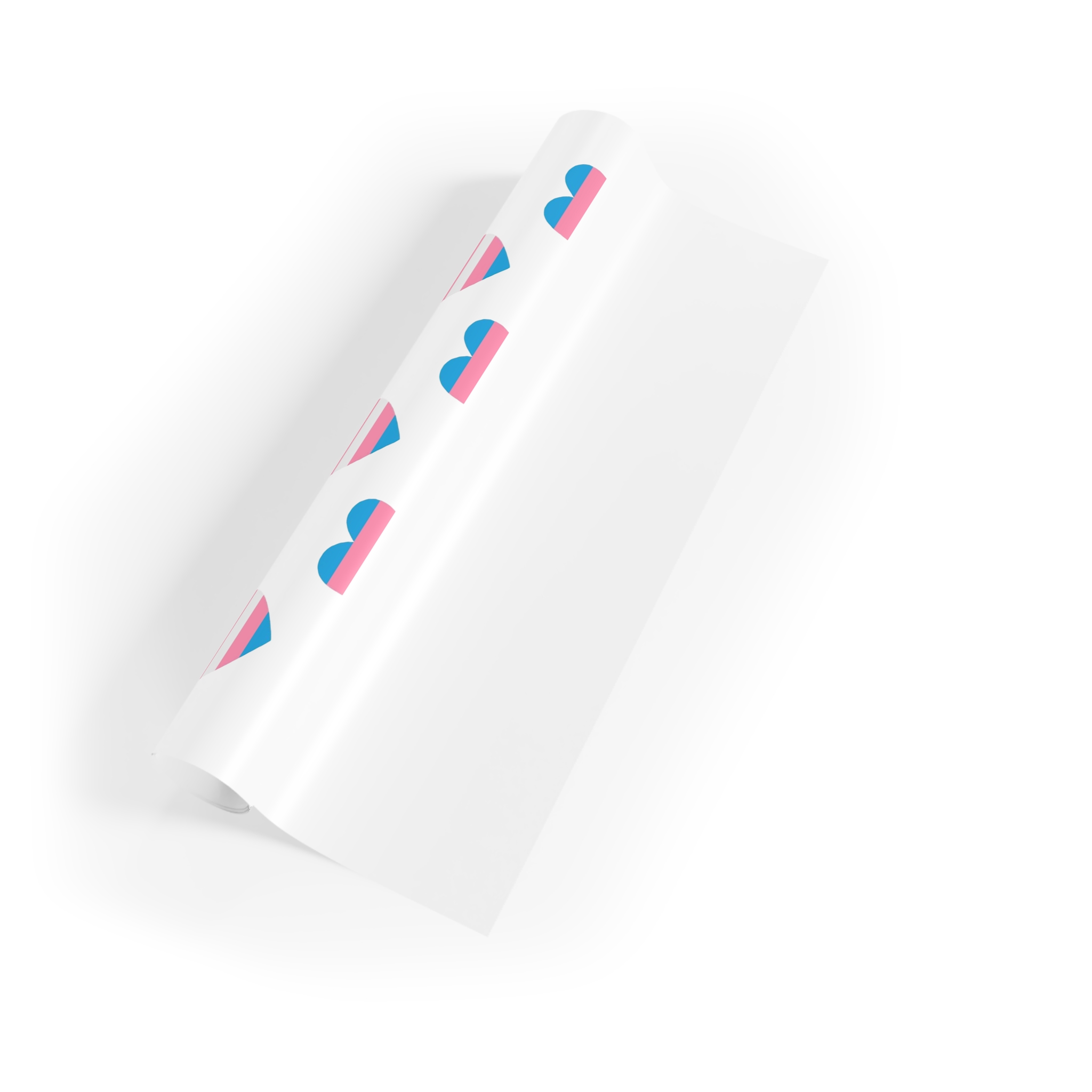 Vector Seamless Pattern Trans Lgbt Flag Heart Gift Wrapping Paper Rolls 1pc - Image 3