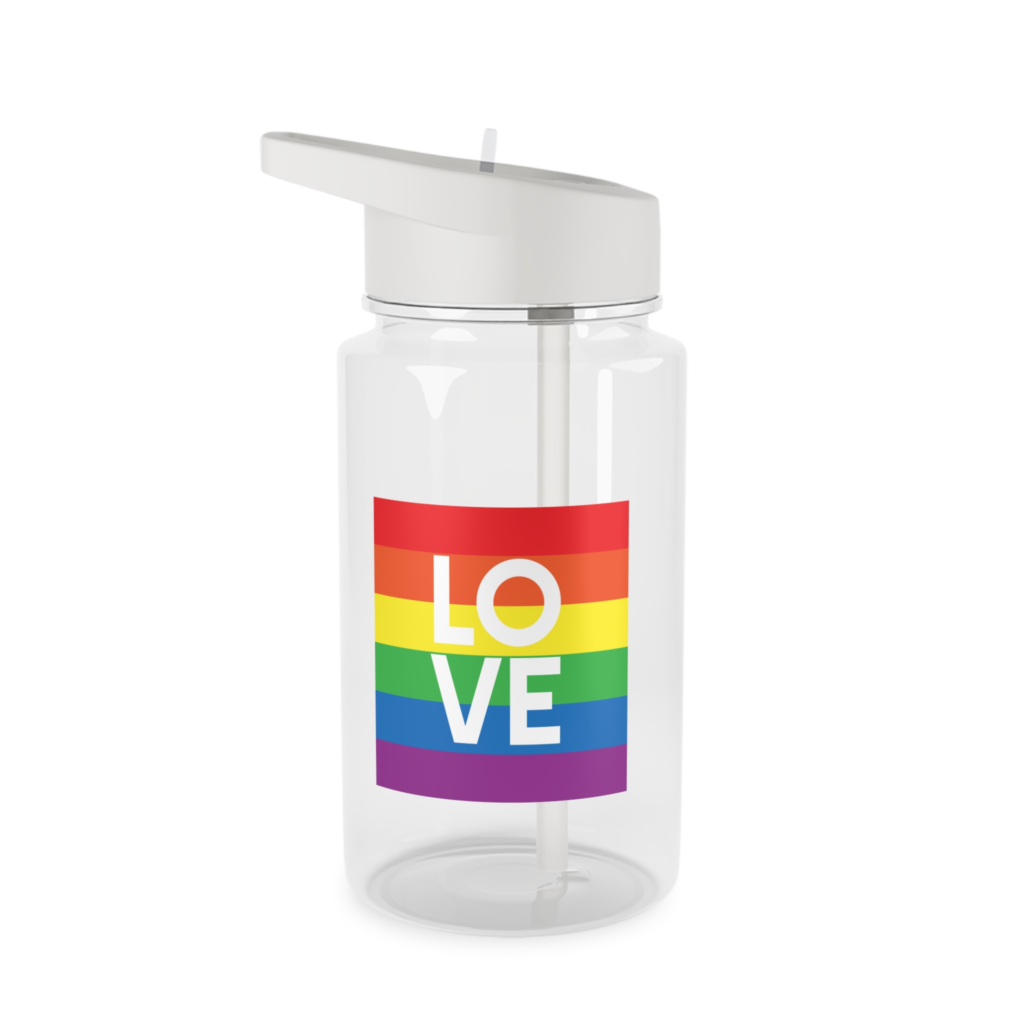 Love Lgbt Squere White Tritan Water Bottle