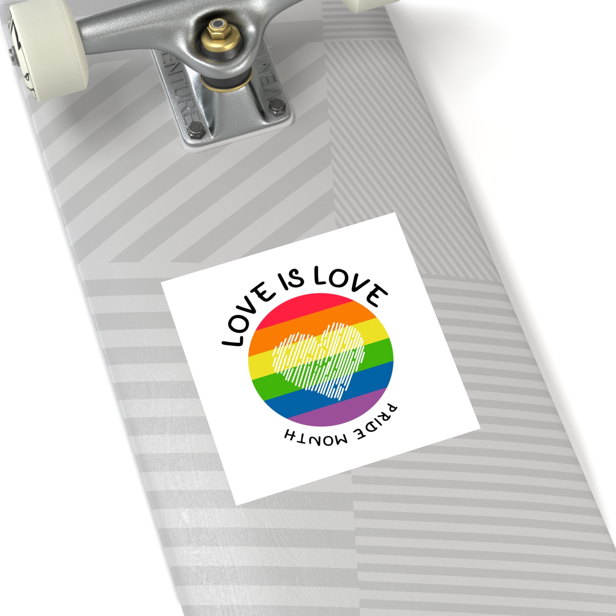 Lgbt Pride Month Love Is Love Lgbtq Symbol With Lgbt Pride Round Rainbow Flag With Heart Gay Pride Laminate Stickers Square - Image 76