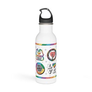 Hand Drawn Labels Collection Pride Month Celebration Stainless Steel Water Bottle